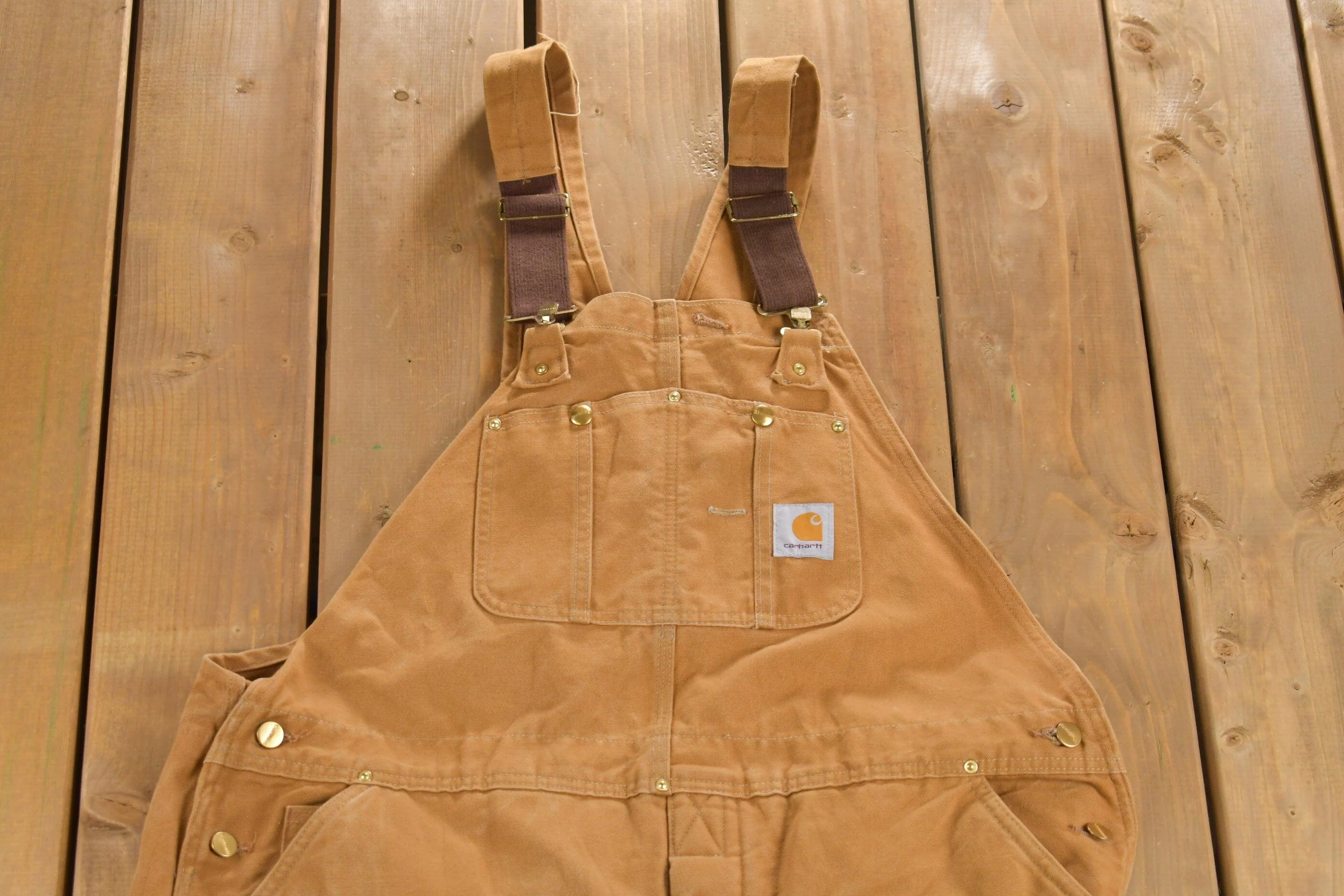 Vintage 1980s Carhartt Double Knee Quilted Canvas Overalls - Image 4