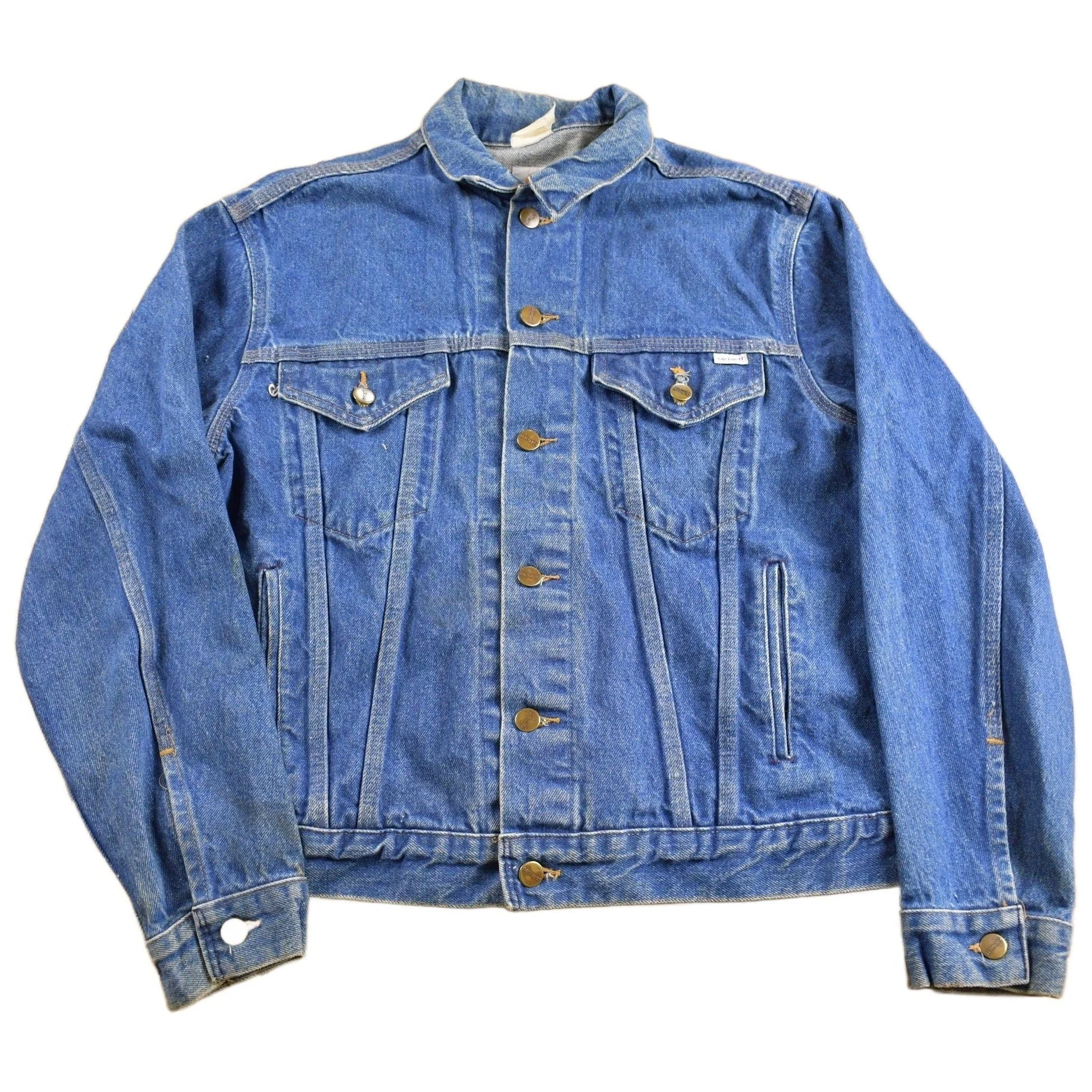 Vintage 1980s Carhartt Medium Wash Jean Jacket Men's M