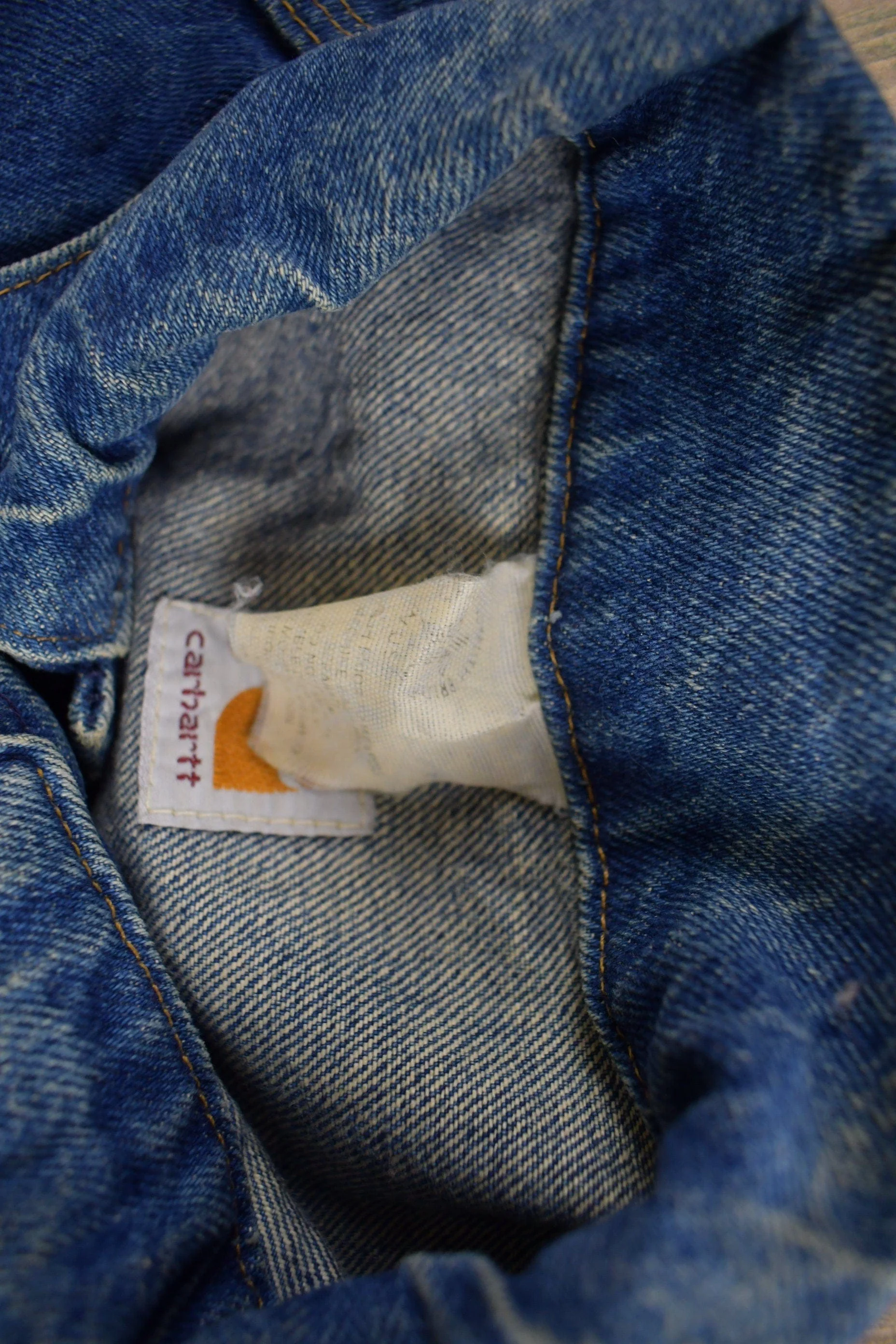 Vintage 1980s Carhartt Medium Wash Jean Jacket Men's M - Image 6
