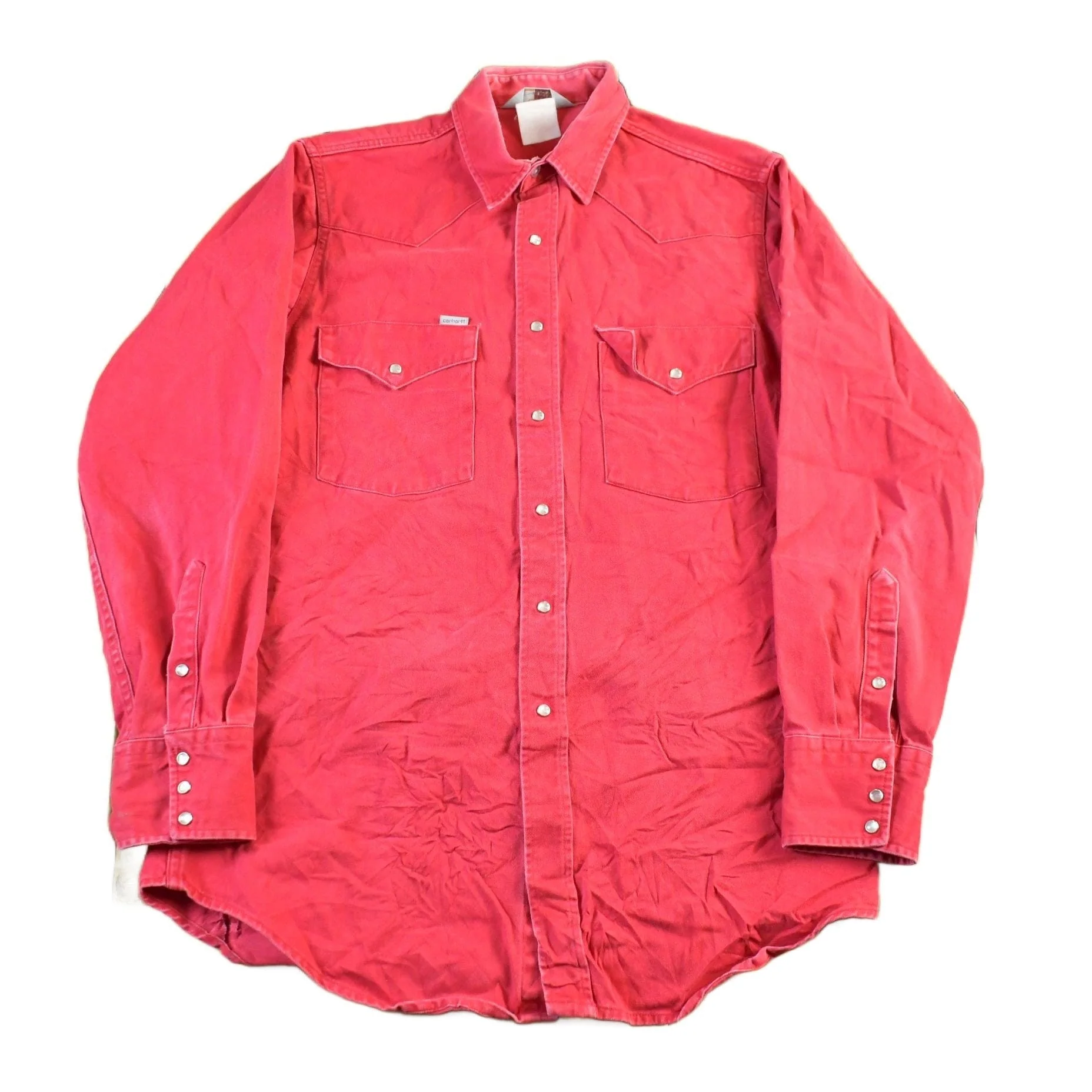 Vintage 1980s Carhartt Pearl Snap Work Shirt Men's Large