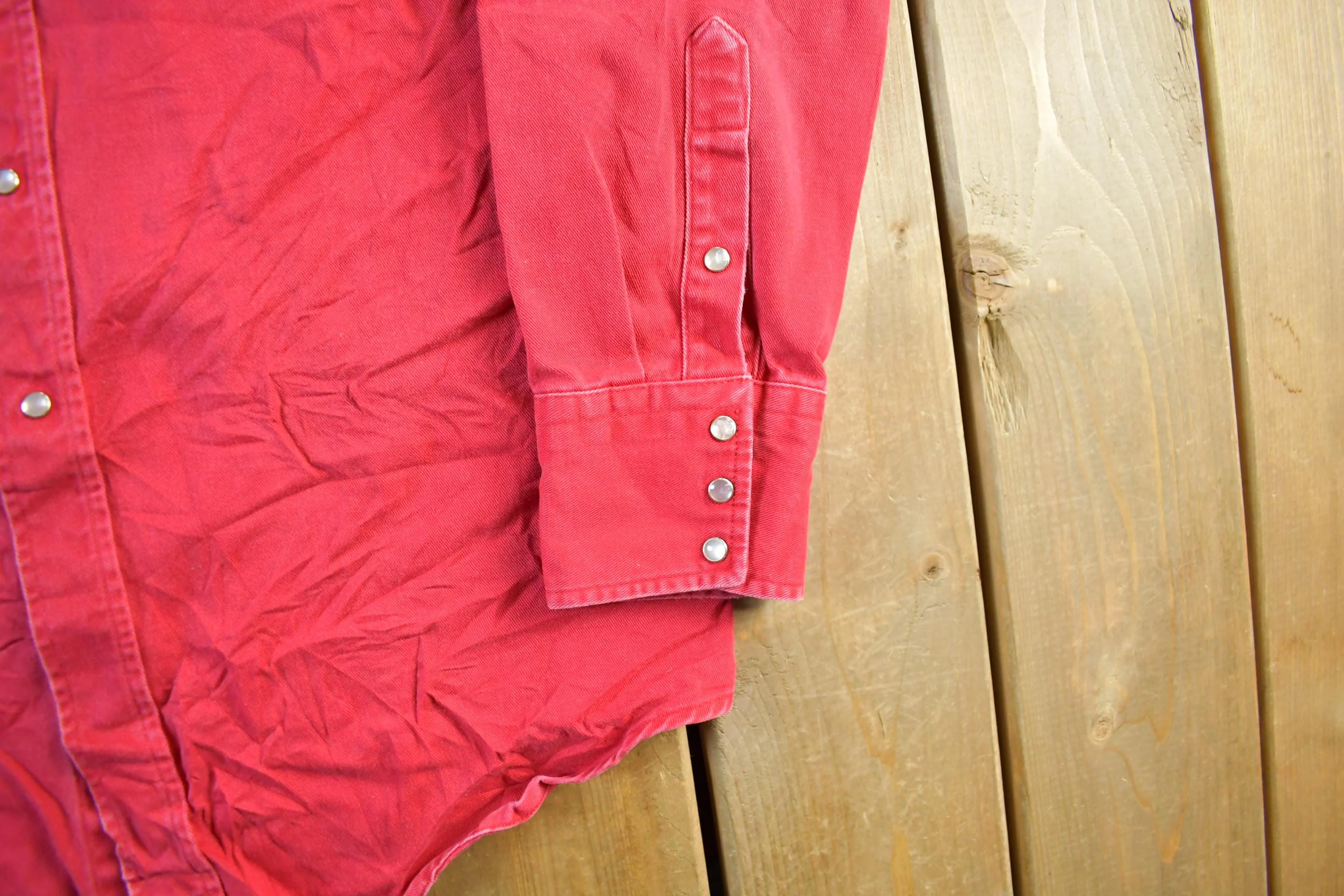Vintage 1980s Carhartt Pearl Snap Work Shirt Men's Large - Image 3