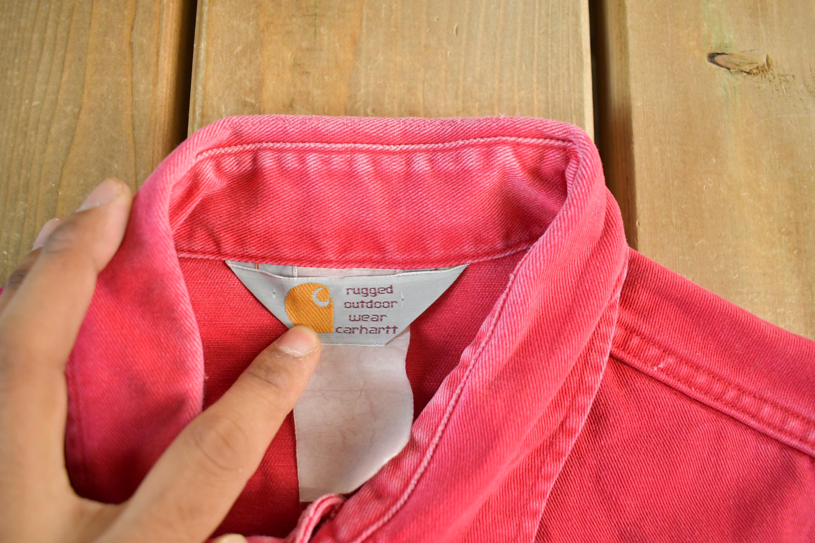 Vintage 1980s Carhartt Pearl Snap Work Shirt Men's Large - Image 4