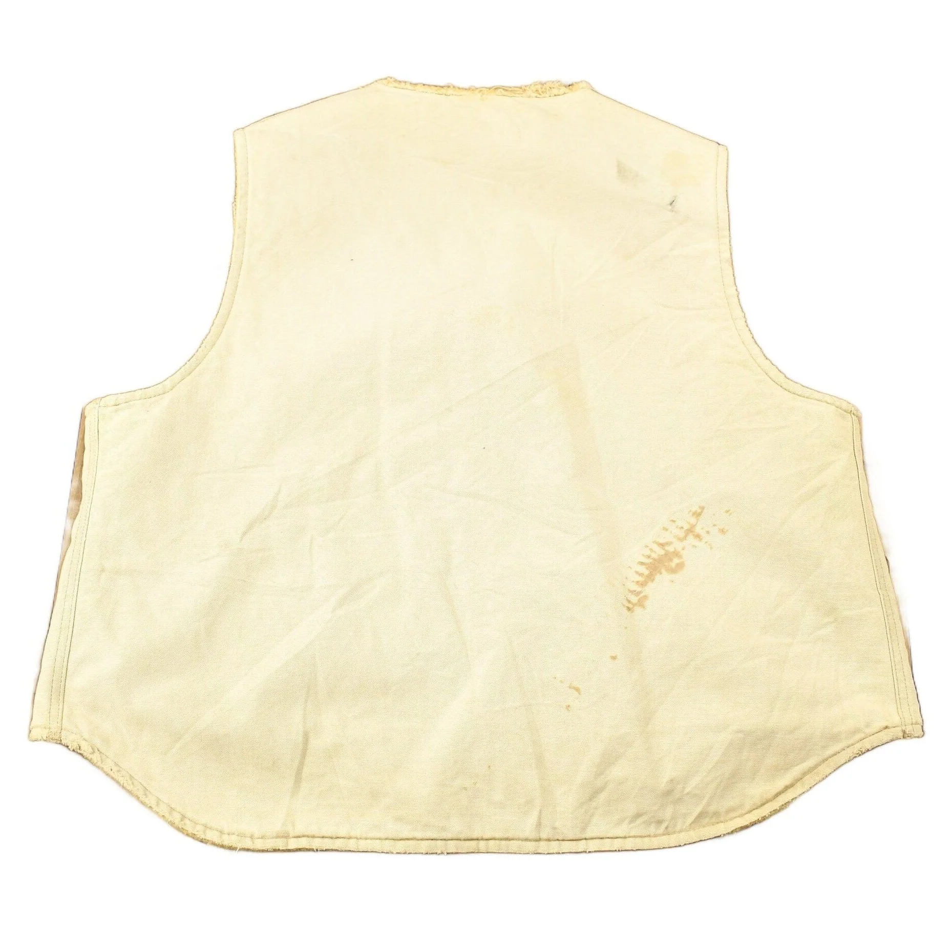 Vintage 1980s Carhartt Sherpa Lined Beige Work Vest - Image 2