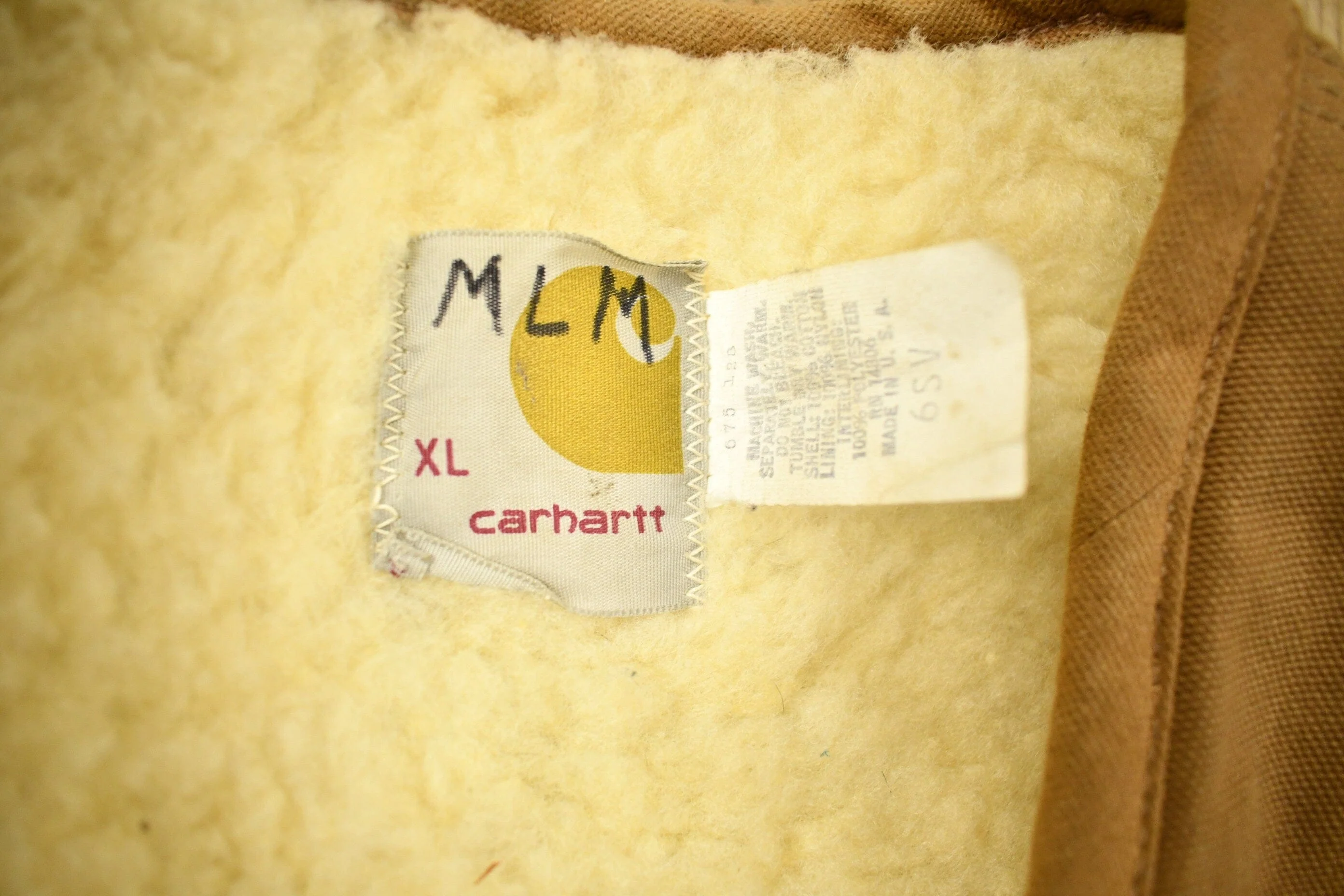 Vintage 1980s Carhartt Sherpa Lined Brown Work Vest Vintage Workwear Men's XL - Image 5