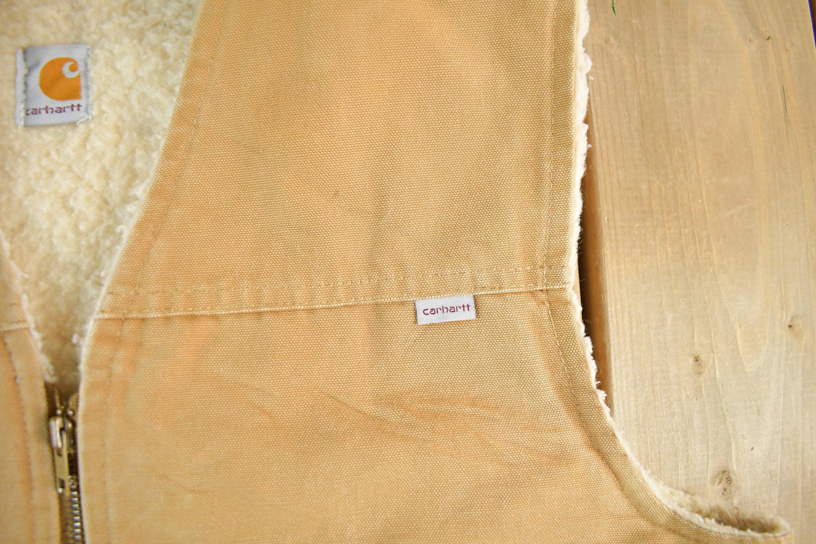 Vintage 1980s Carhartt Sherpa Lined Vest Jacket Mens Large Tall - Image 3