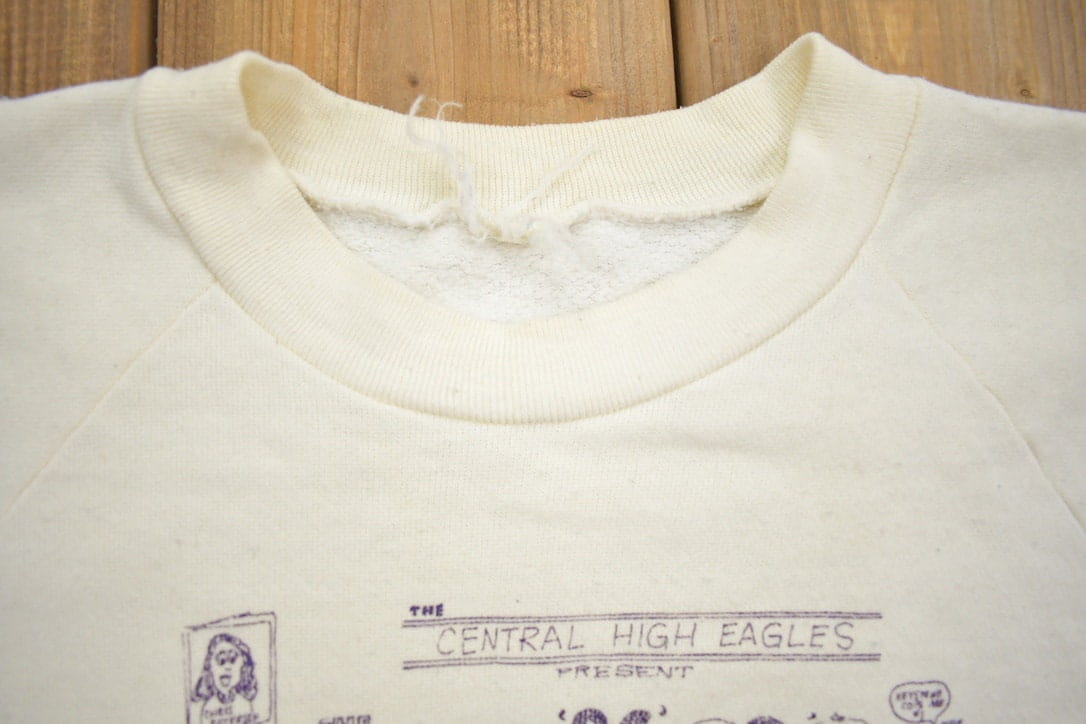 Vintage 1980s Central High Eagles Crewneck Sweatshirt Youth M - Image 5