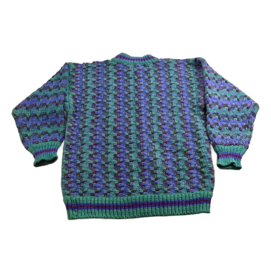 Vintage 1980s Charina Andean Arts 100% Wool Knit Sweater Men's Large - Image 2