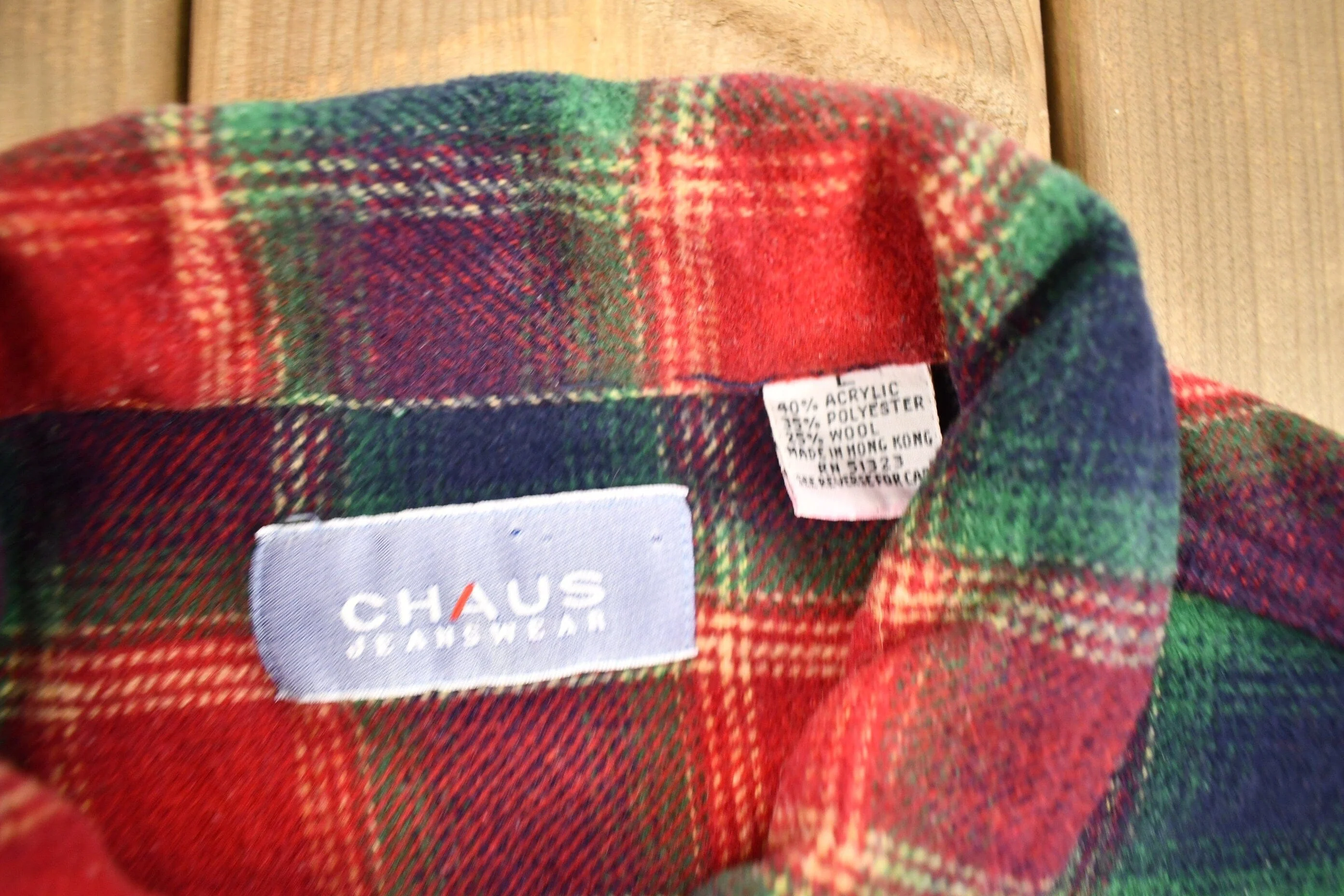 Vintage 1980s Chaus Jeanswear Button Up Plaid ShirtMen's Medium - Image 3