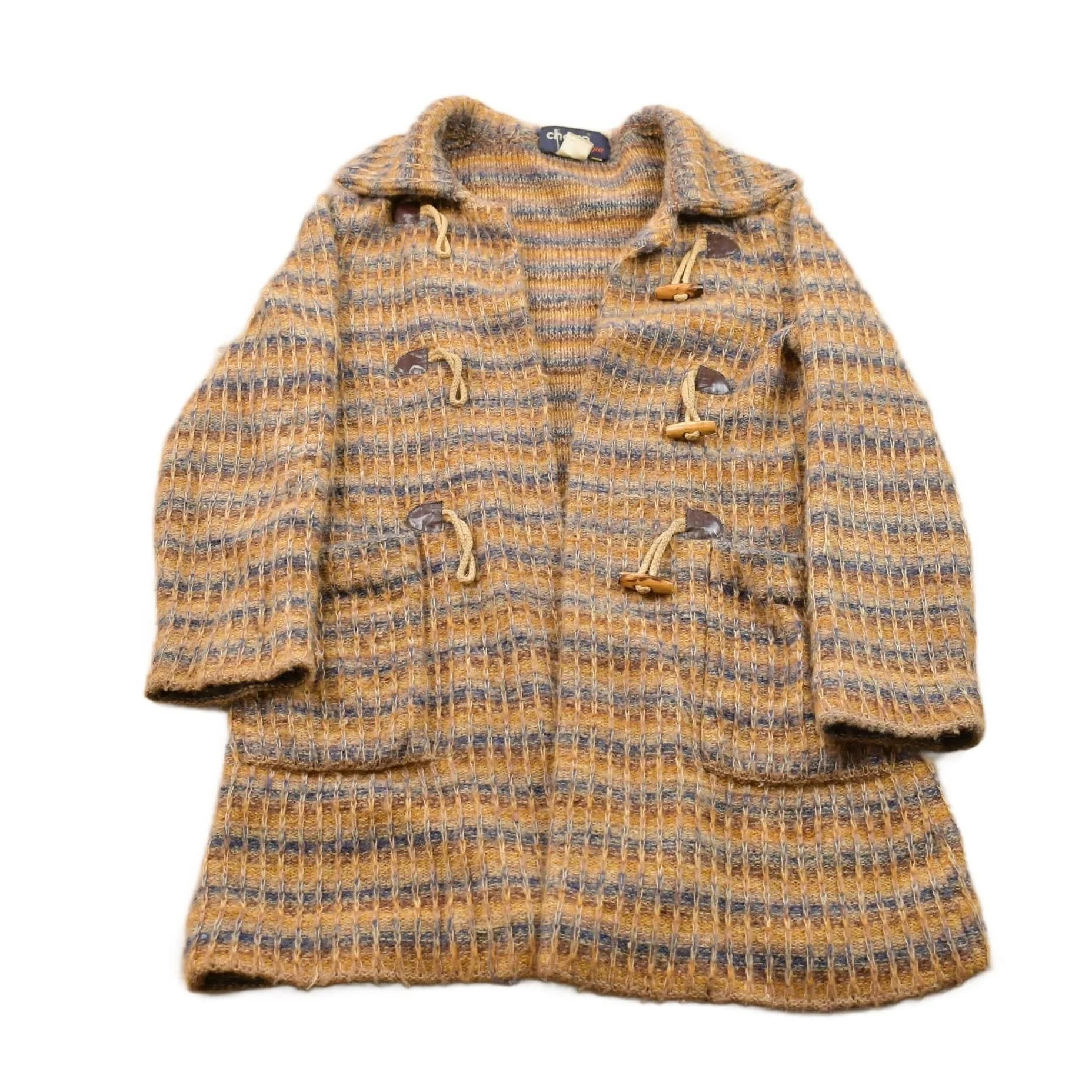 Vintage 1980s Chesa Boutique Loop Button Up Knitted Coat Women's Large