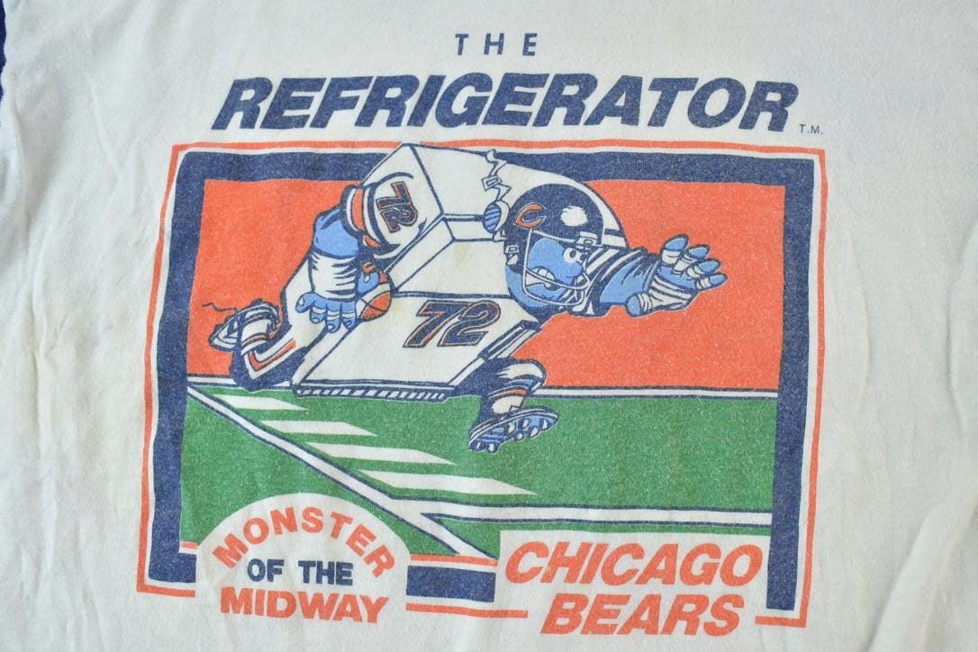 Vintage 1980s Chicago Bears Monster Of The Midway NFL Graphic T-Shirt Men's Medium - Image 3