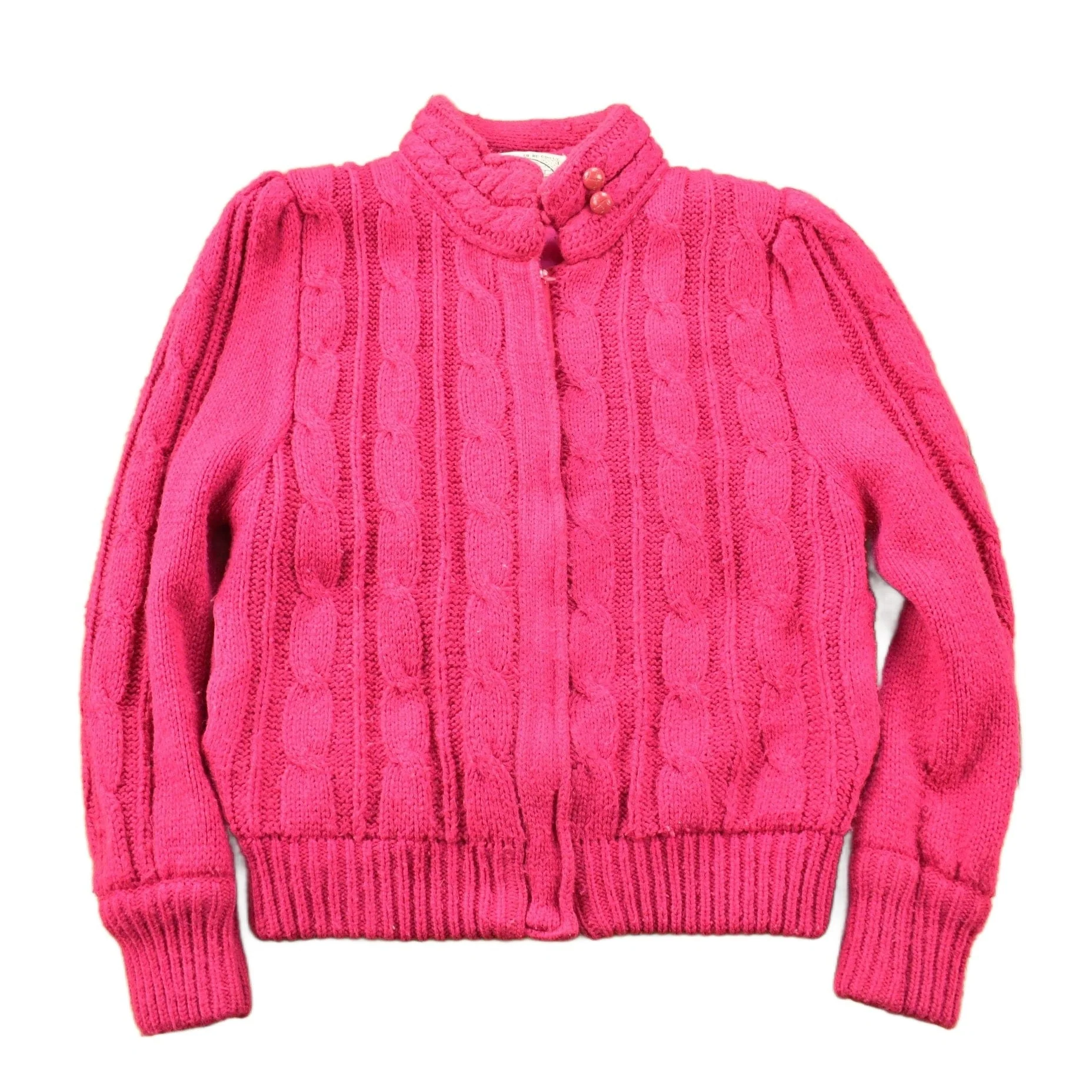 Vintage 1980s Chill Chasers 3D Pink Cable Knit Sweater