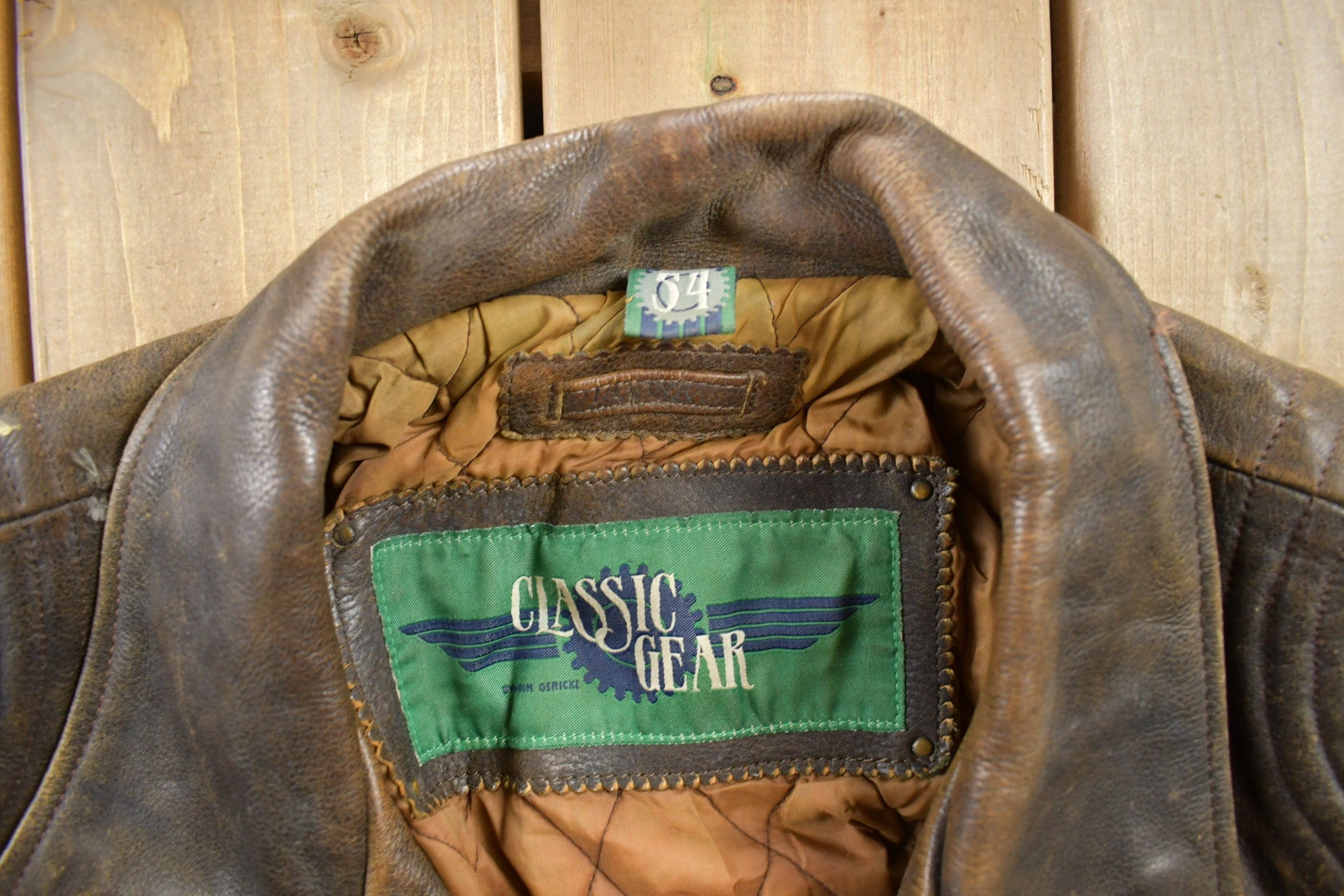 Vintage 1980s Classic Gear Leather Jacket Men's Large - Image 7