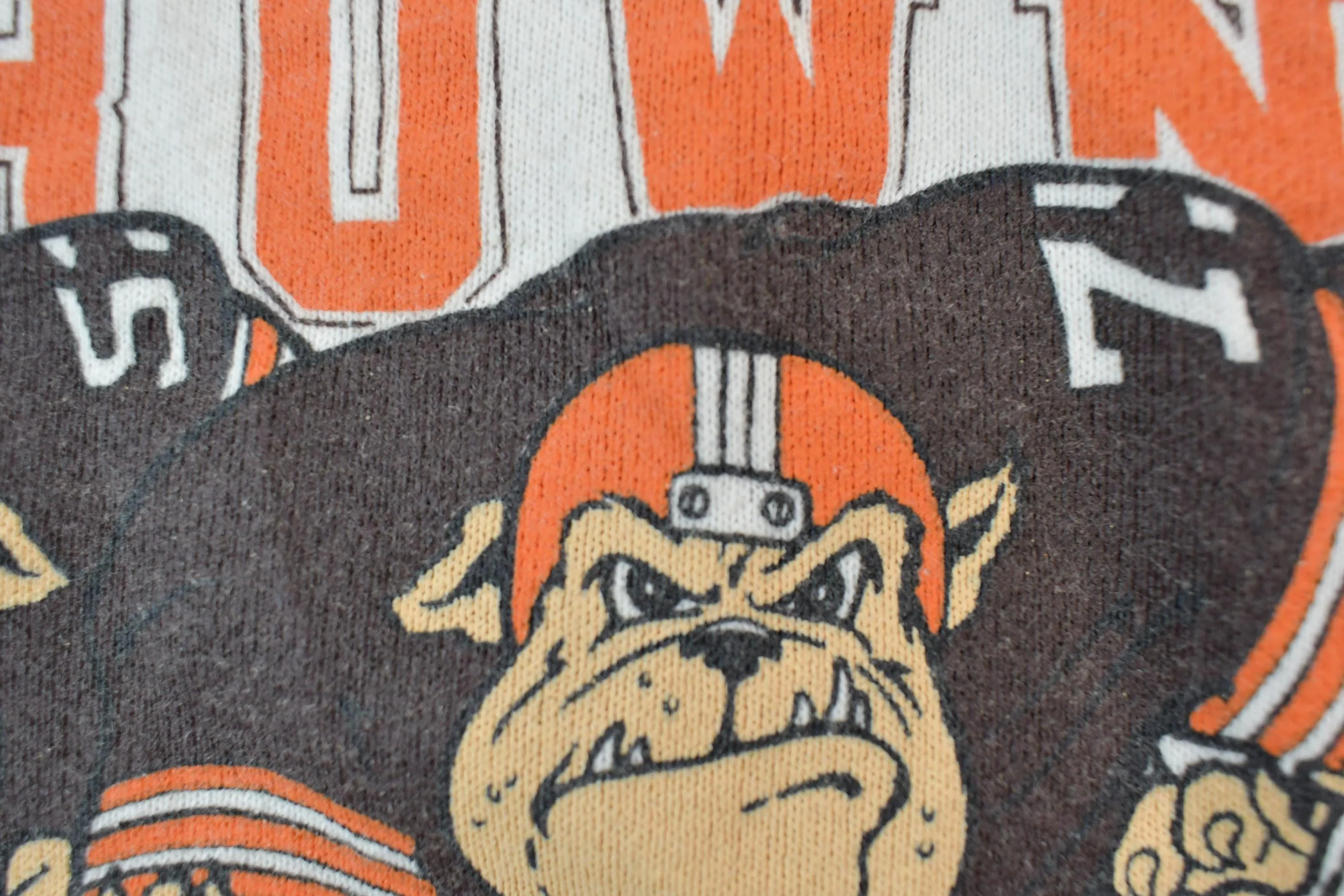Vintage 1980s Cleveland Browns Dawgs Starting Line NFL Crewneck Sweatshirt Youth M - Image 5
