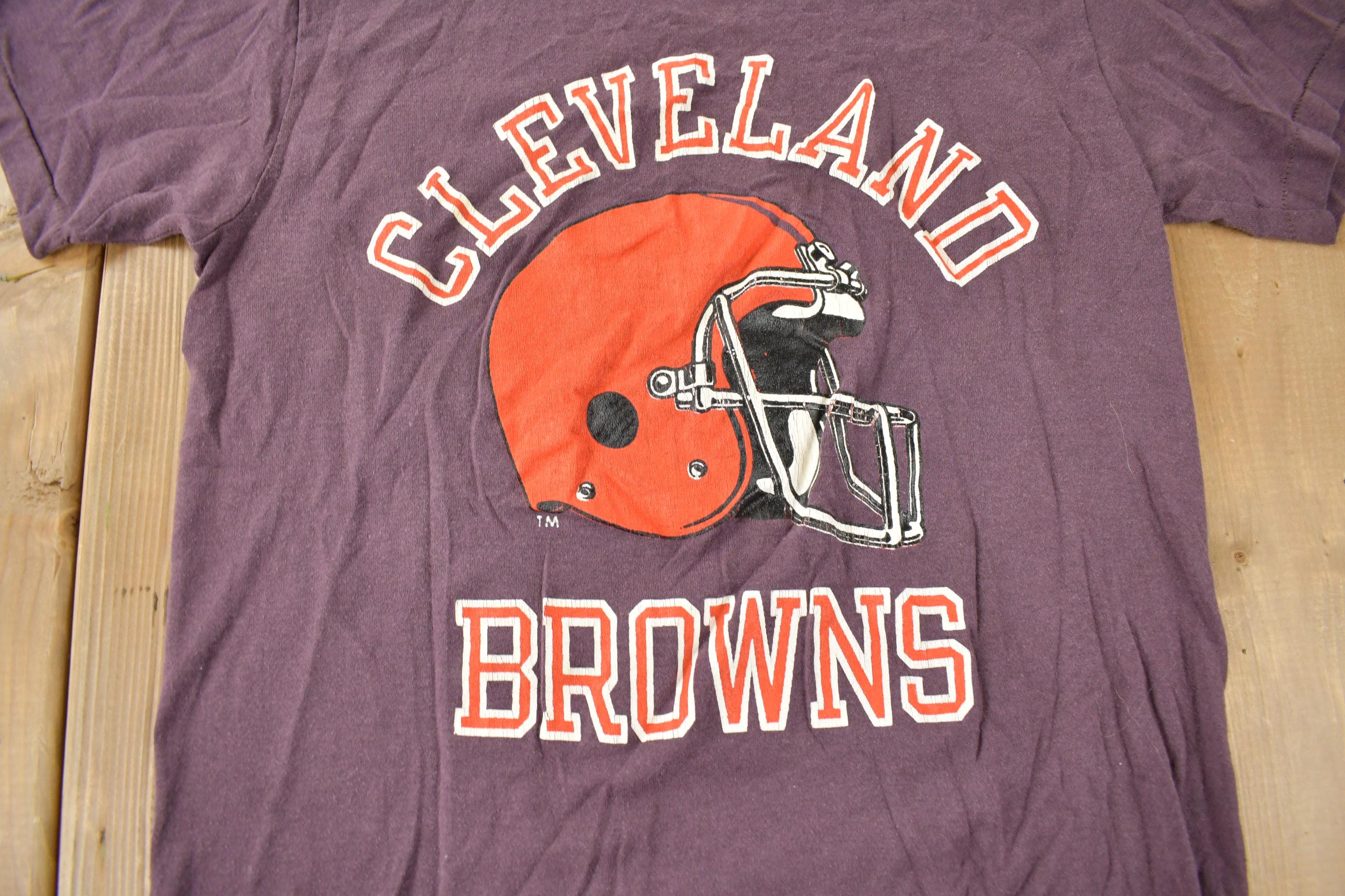 Vintage 1980s Cleveland Browns NFL Champion Sportswear Football Graphic T-Shirt Men's S - Image 3