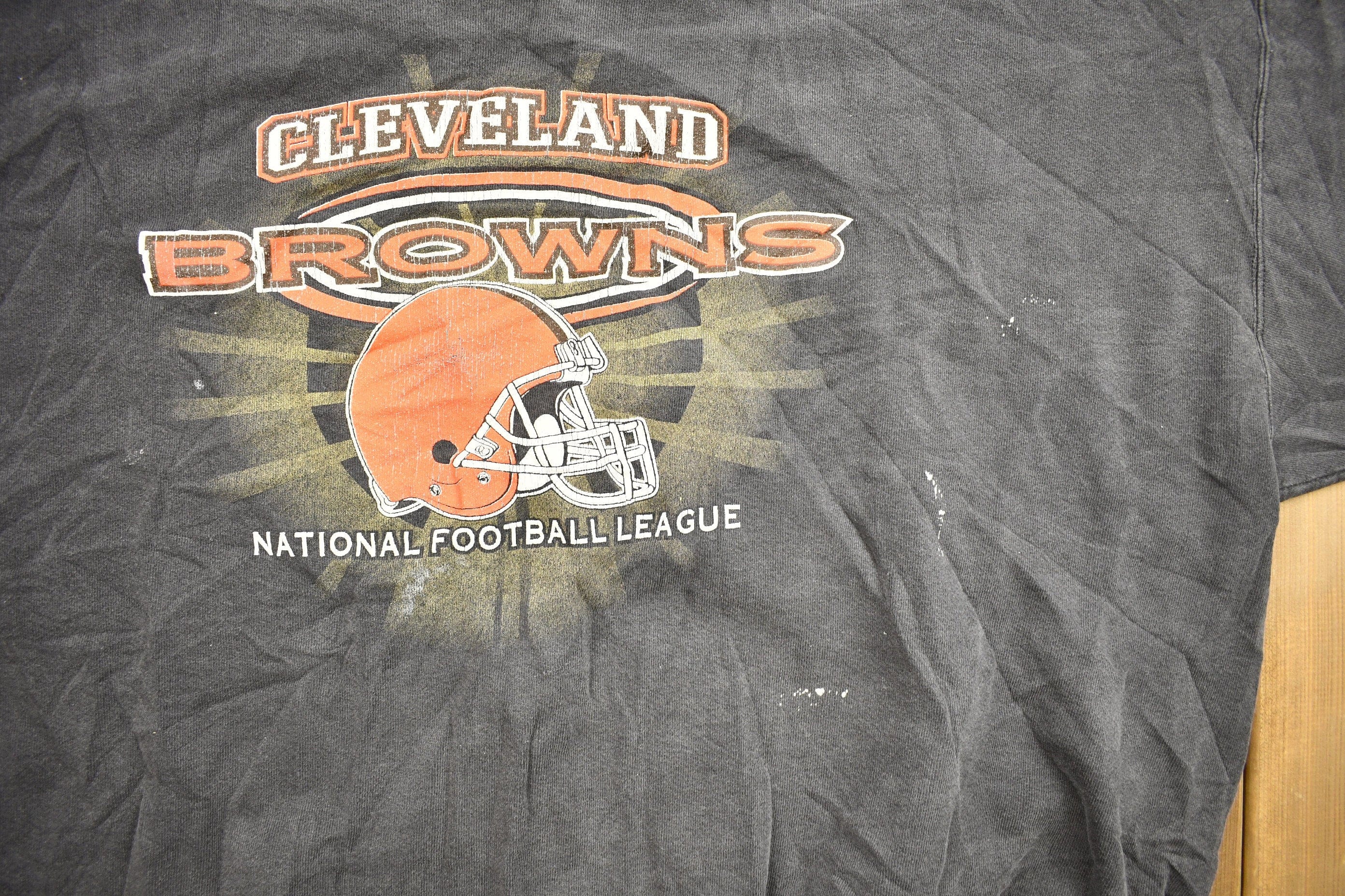 Vintage 1980s Cleveland Browns NFL Logo Athletic Crewneck Sweatshirt Men's 3XL - Image 3
