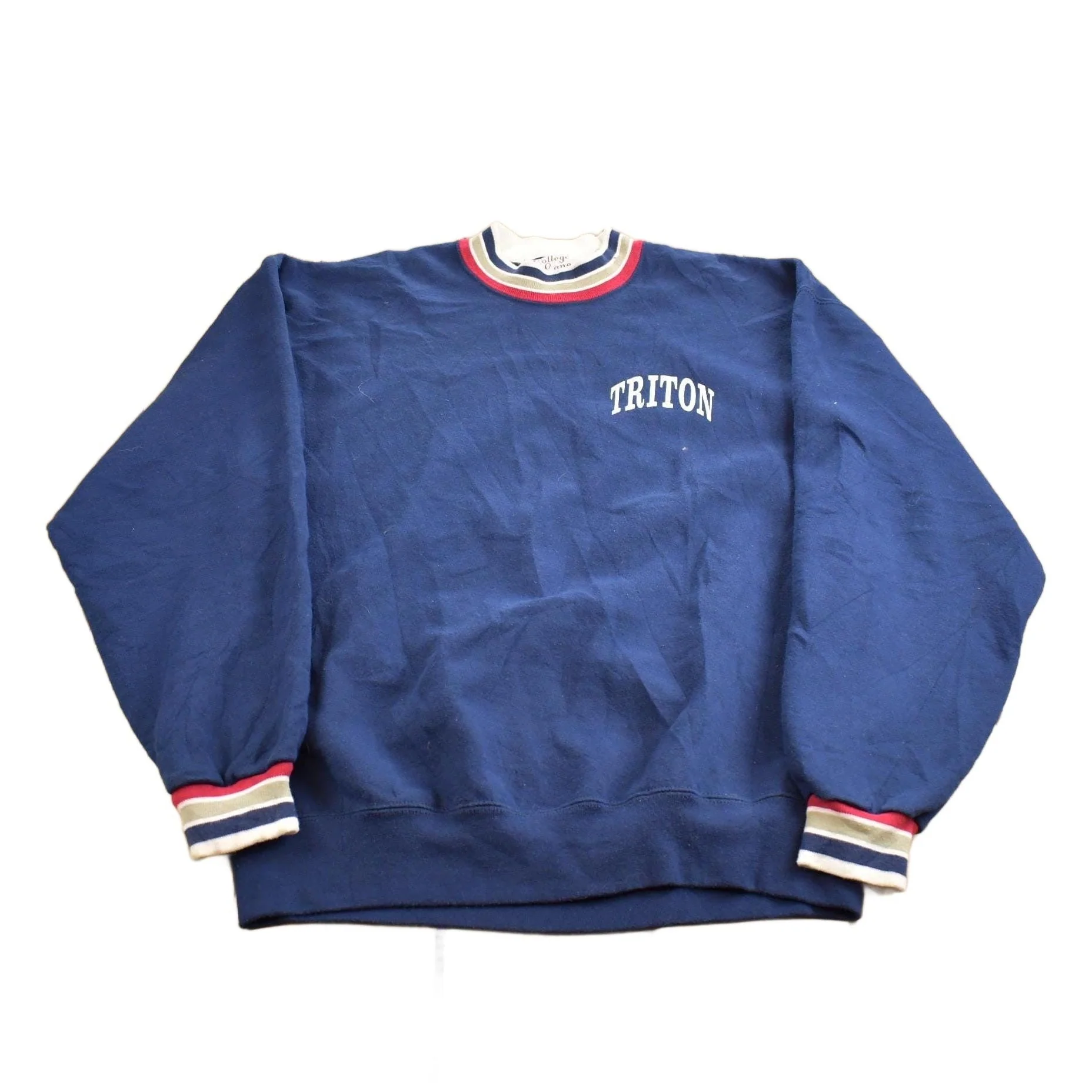 Vintage 1980s College Lane Triton Crewneck Sweatshirt Made In USA Men's Large