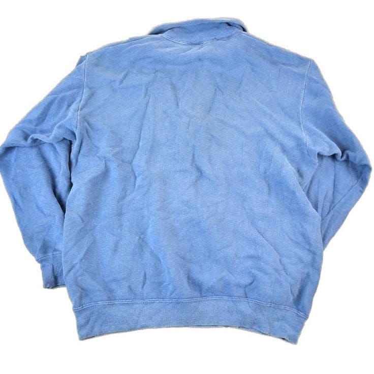 Vintage 1980s Collegiate Pacific Blank Navy Quarter Zip Sweatshirt Men's M - Image 2
