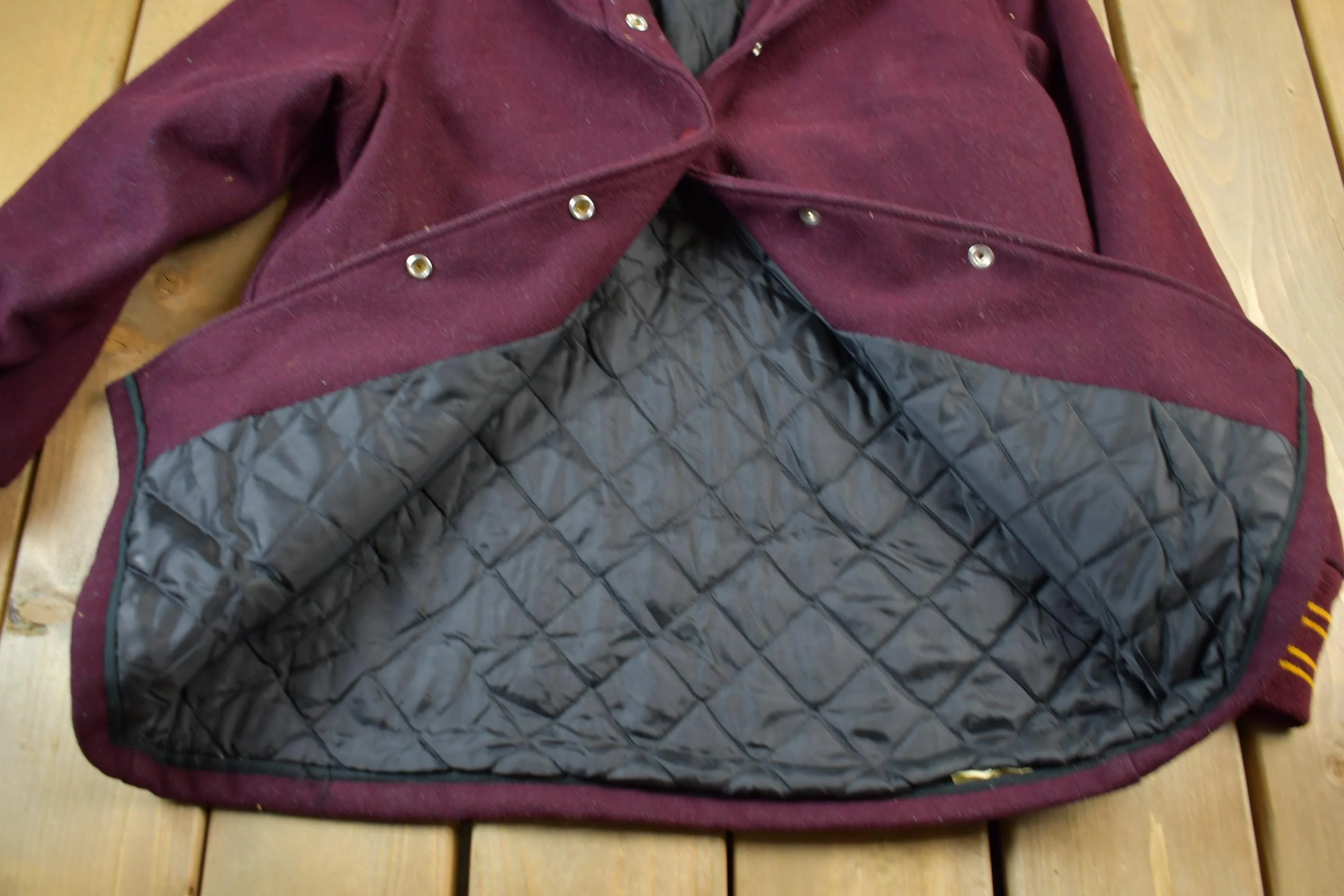 Vintage 1980s Collegiate Wool Varsity Jacket Men's S - Image 3