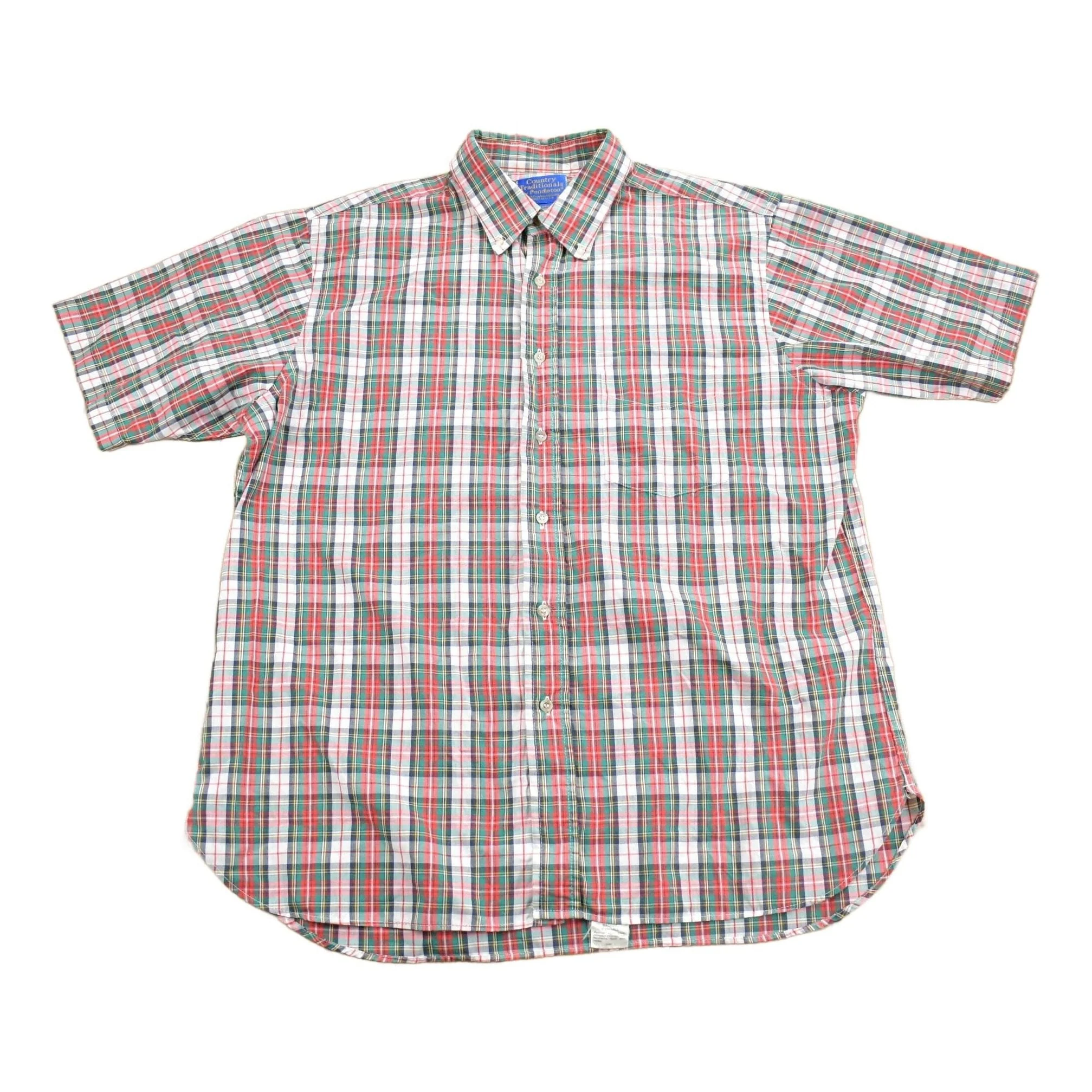 Vintage 1980s Country Traditional's By Pendleton Plaid Button Up Shirt Men's XL