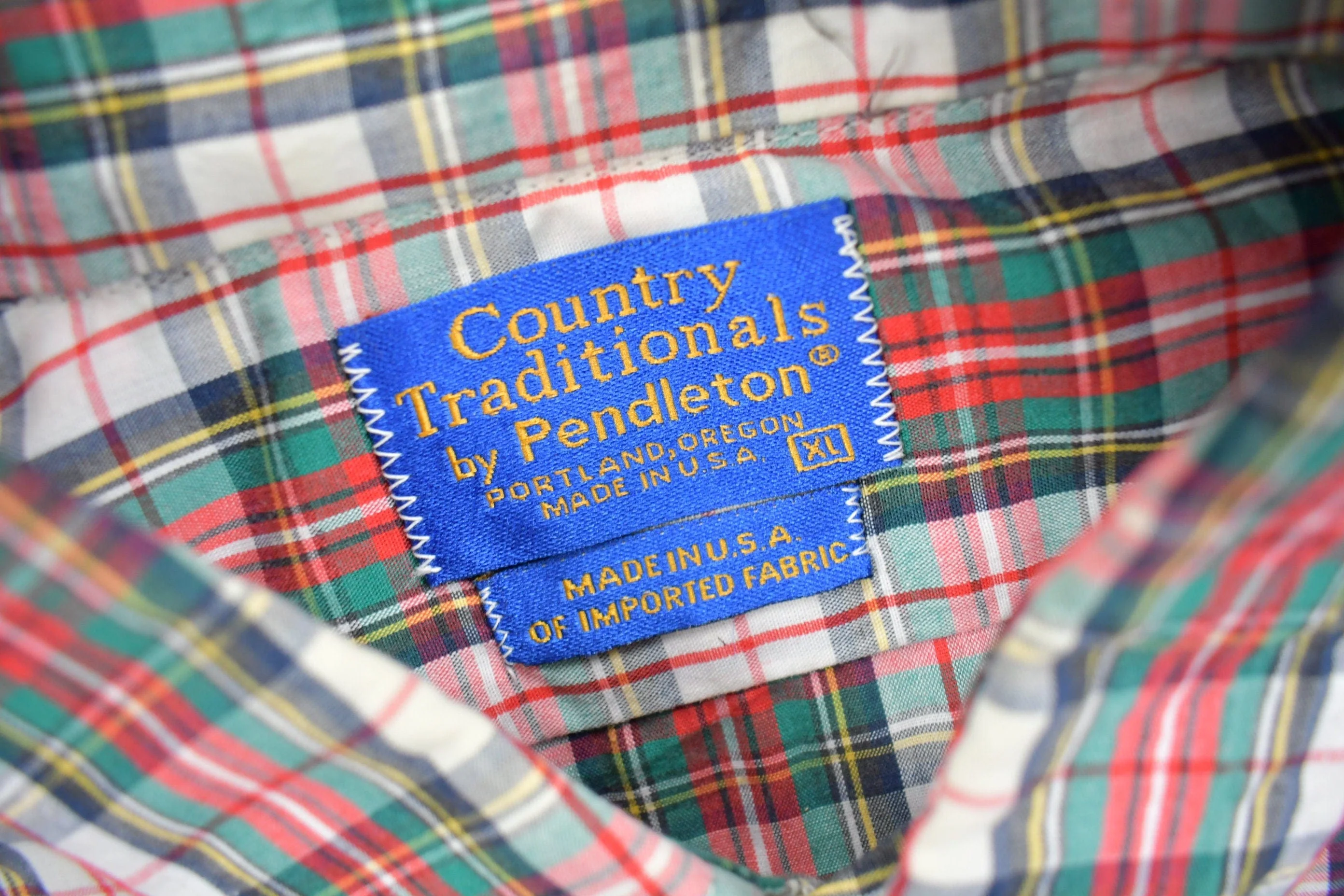 Vintage 1980s Country Traditional's By Pendleton Plaid Button Up Shirt Men's XL - Image 5