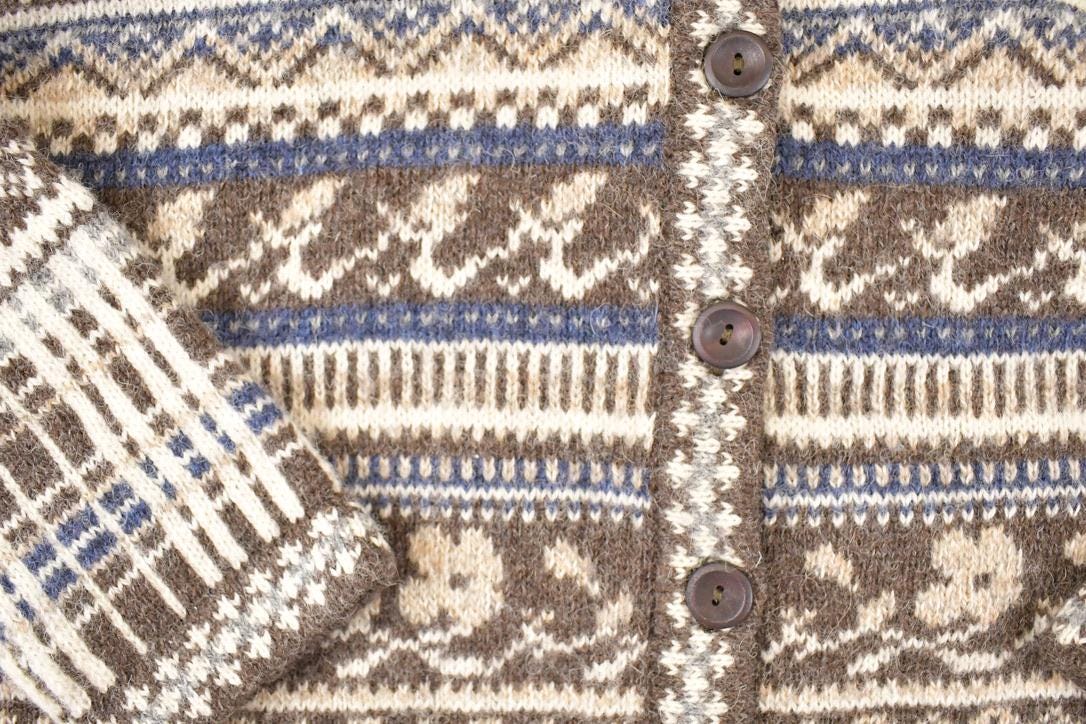 Vintage 1980s Crystal Kobe Shetland Wool Knit Cardigan Sweater Women's S - Image 4