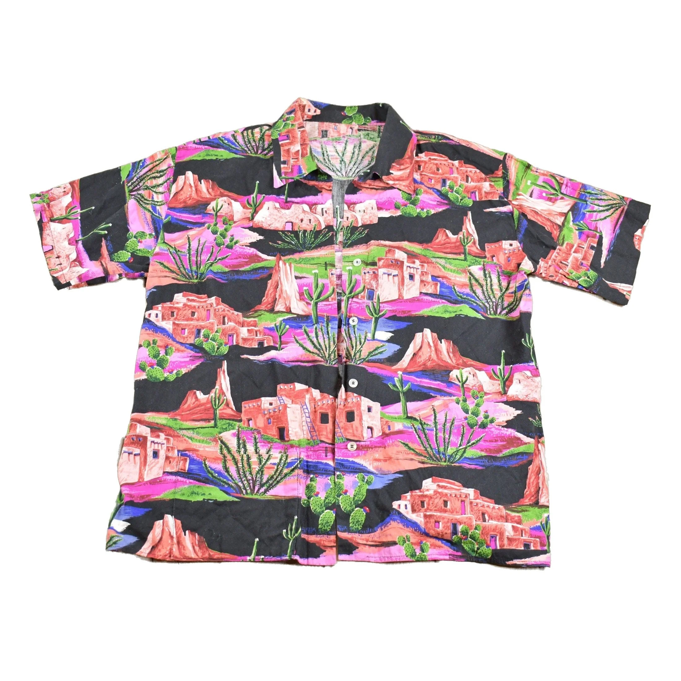 Vintage 1980s Deadstock South Western Theme Button Up Shirt Men's XL