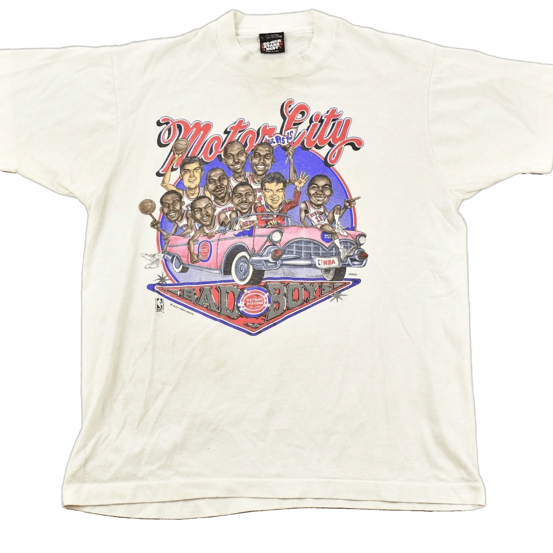 Vintage 1980s Detroit Pistons NBA Bad Boys Graphic T-shirt Men's Large