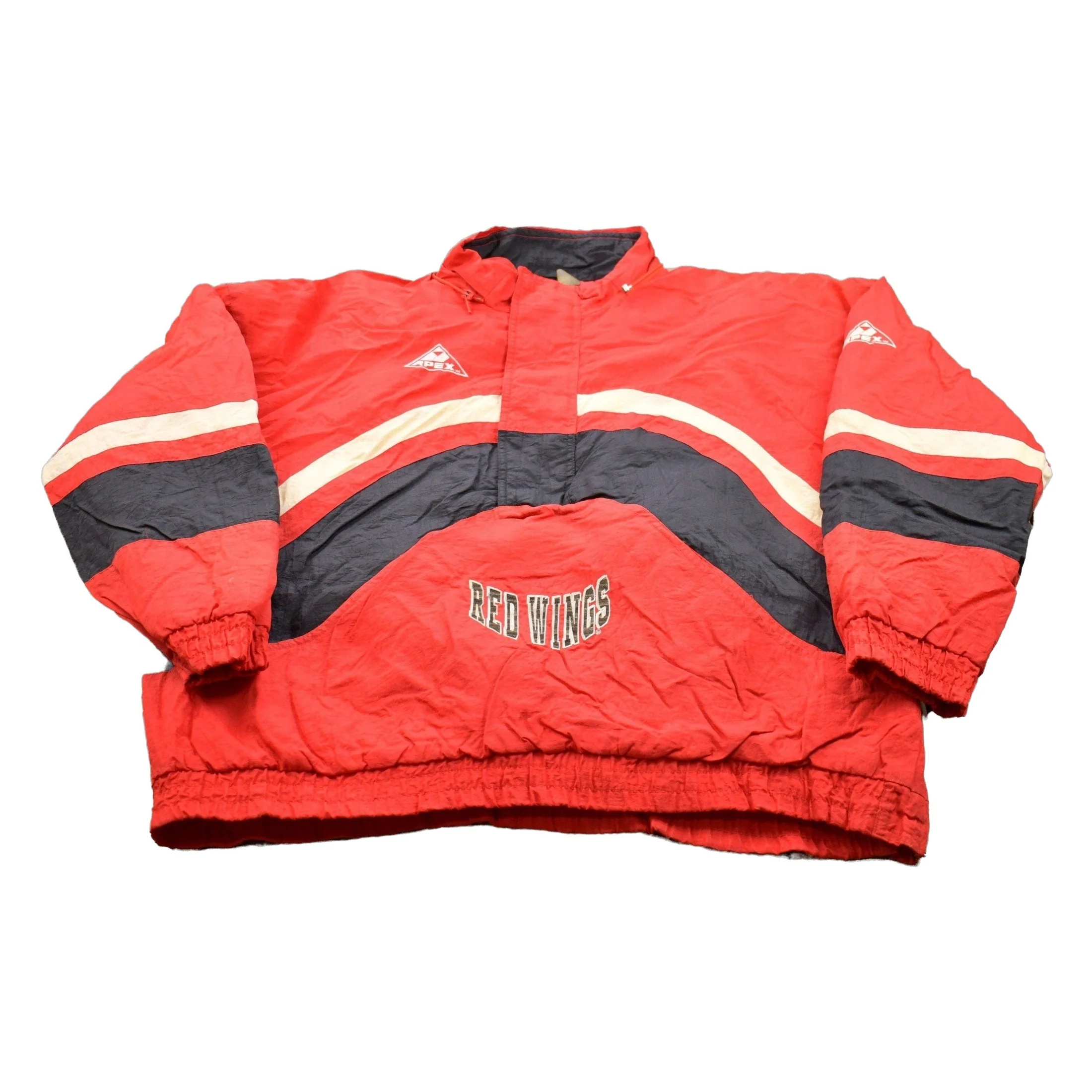 Vintage 1980s Detroit Red Wings NHL Apex One Windbreaker Jacket Men's XL