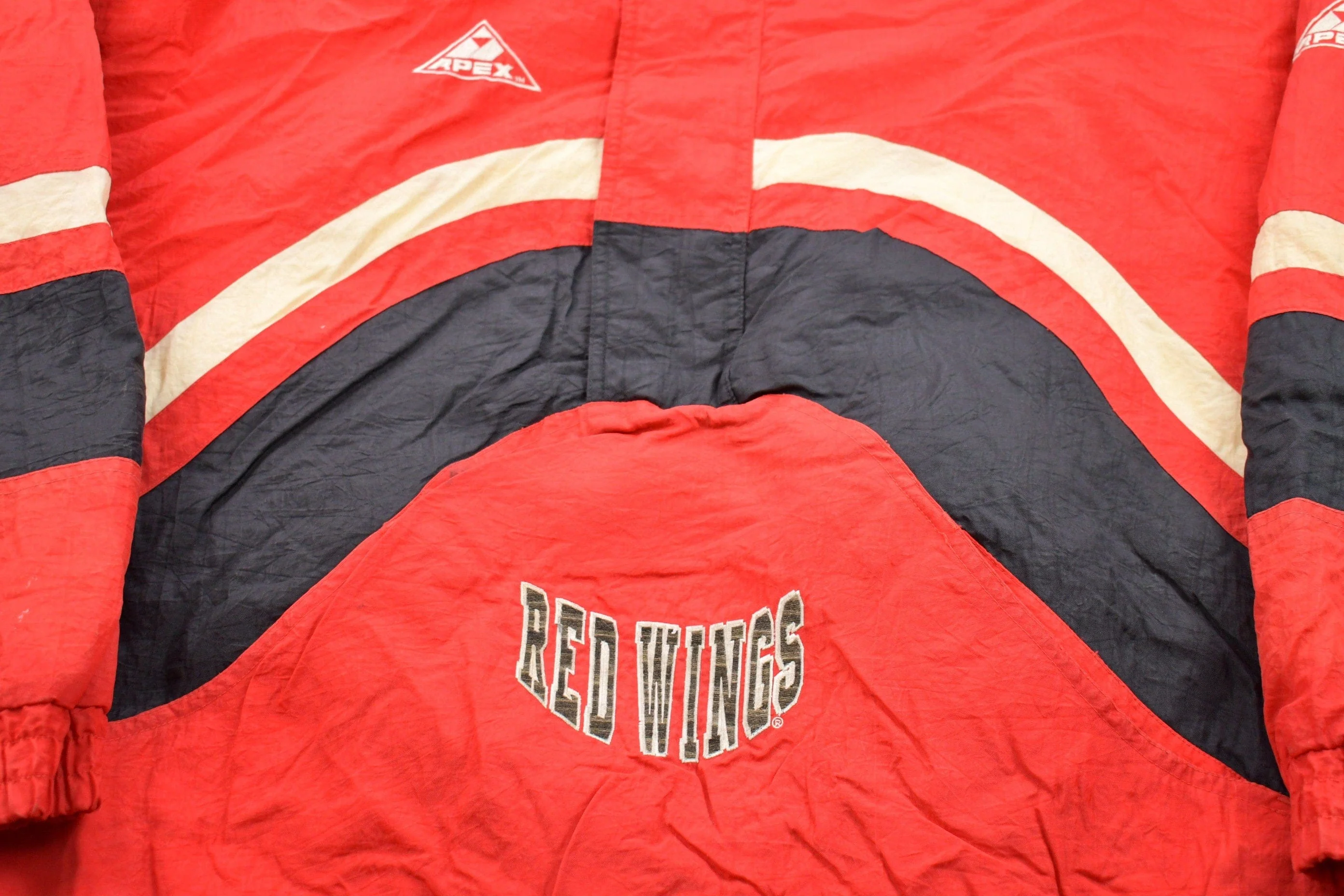 Vintage 1980s Detroit Red Wings NHL Apex One Windbreaker Jacket Men's XL - Image 3