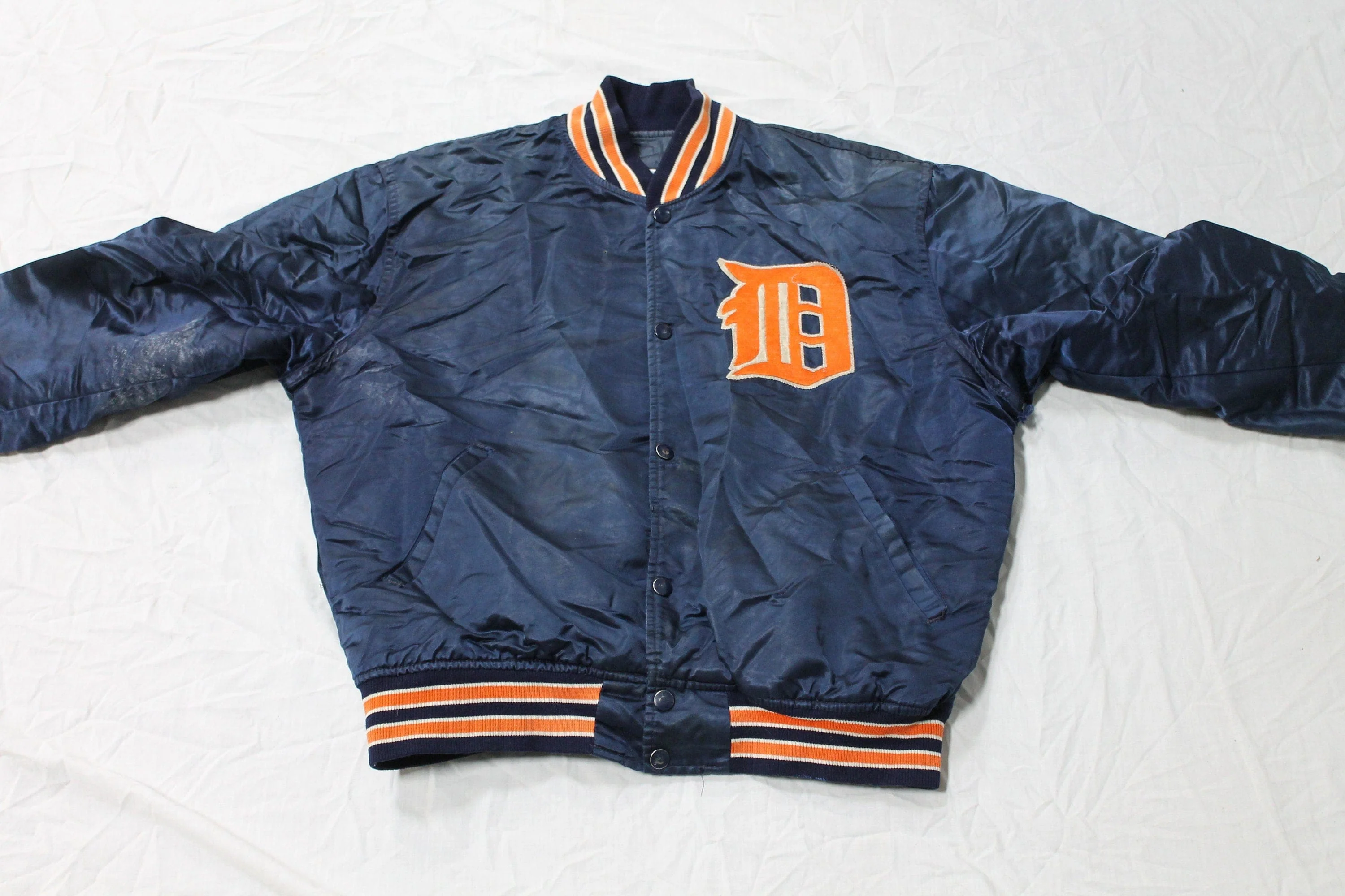 Vintage 1980s Detroit Tigers MLB Satin Starter Jacket Men's Large - Image 3