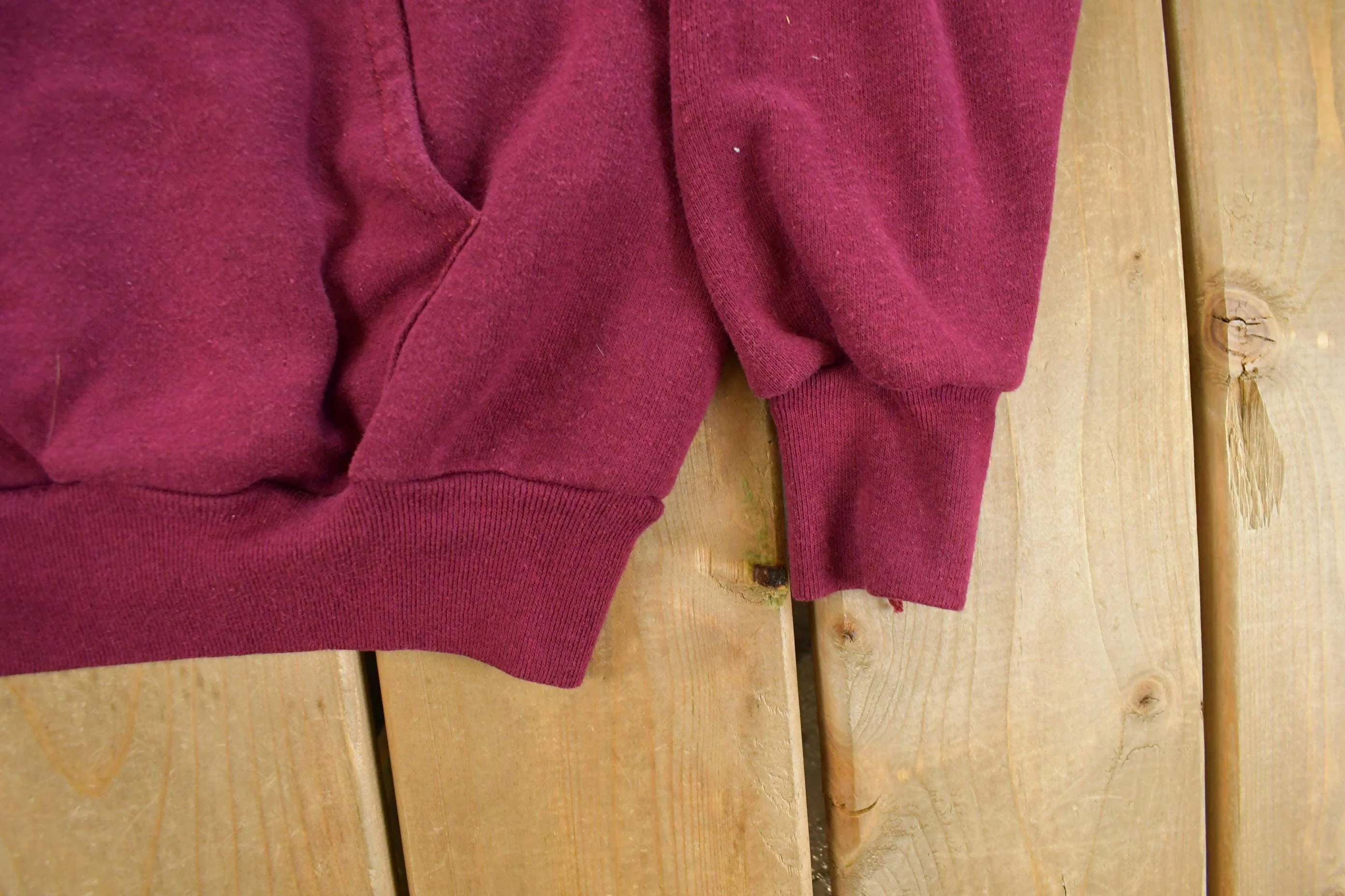 Vintage 1980s Discus Athletic Blank Hoodie Sweatshirt Men's XS - Image 3