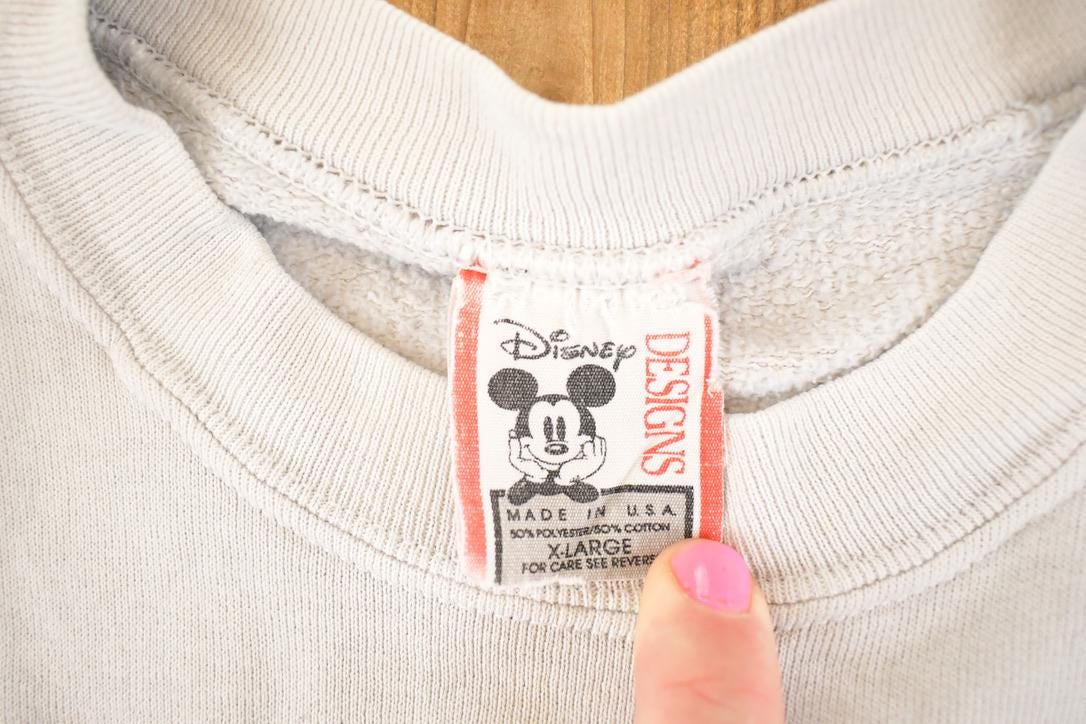 Vintage 1980s Disney Mickey Mouse Epcot Centre Crewneck Sweatshirt Men's L - Image 6