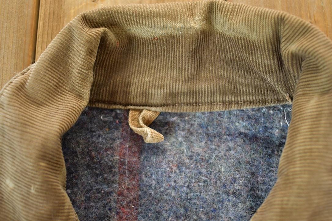 Vintage 1980s Distressed Carhartt Blanket Lined Chore Coat Men's M - Image 3