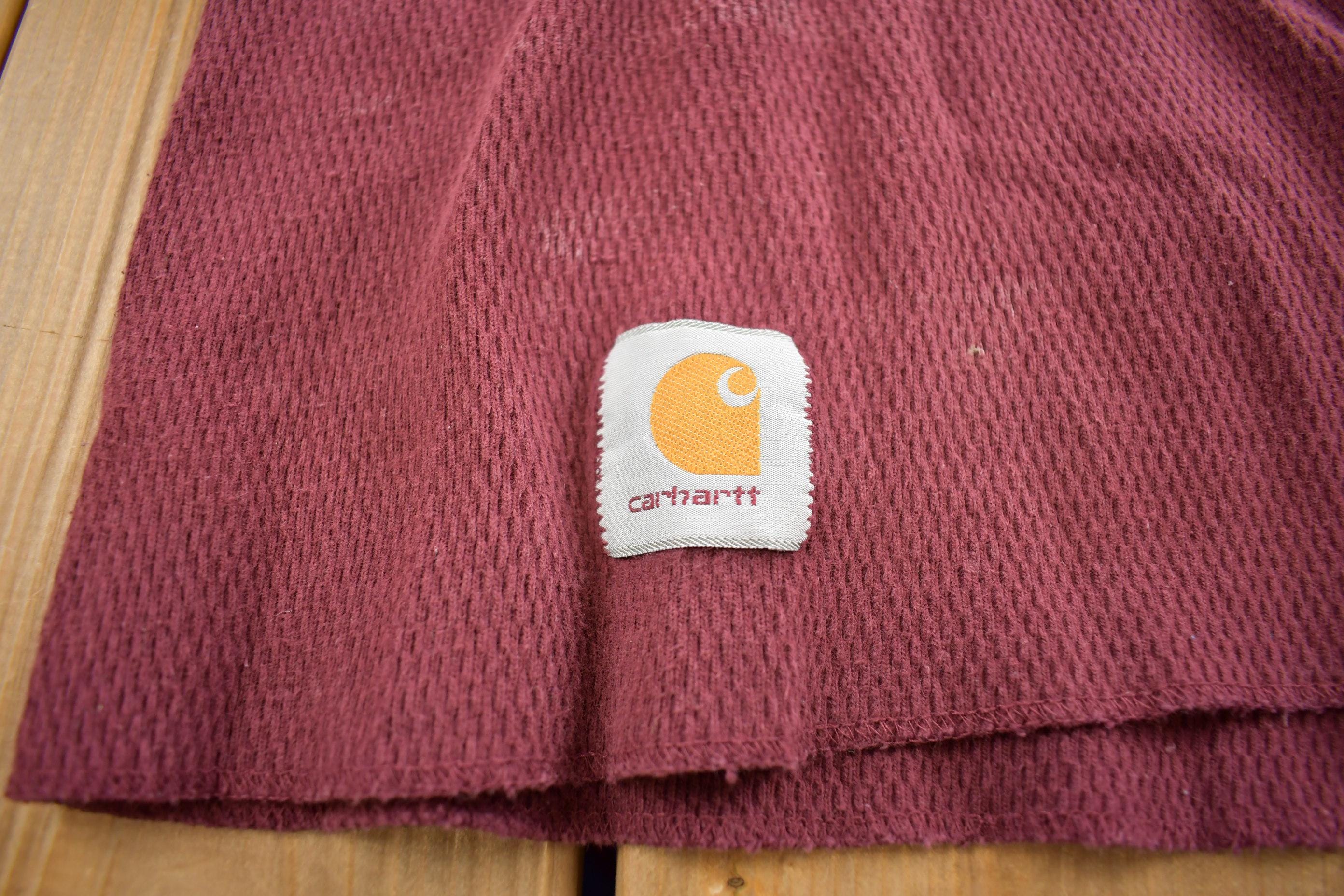 Vintage 1980s Distressed Carhartt Thermal Shirt Men's Medium - Image 3