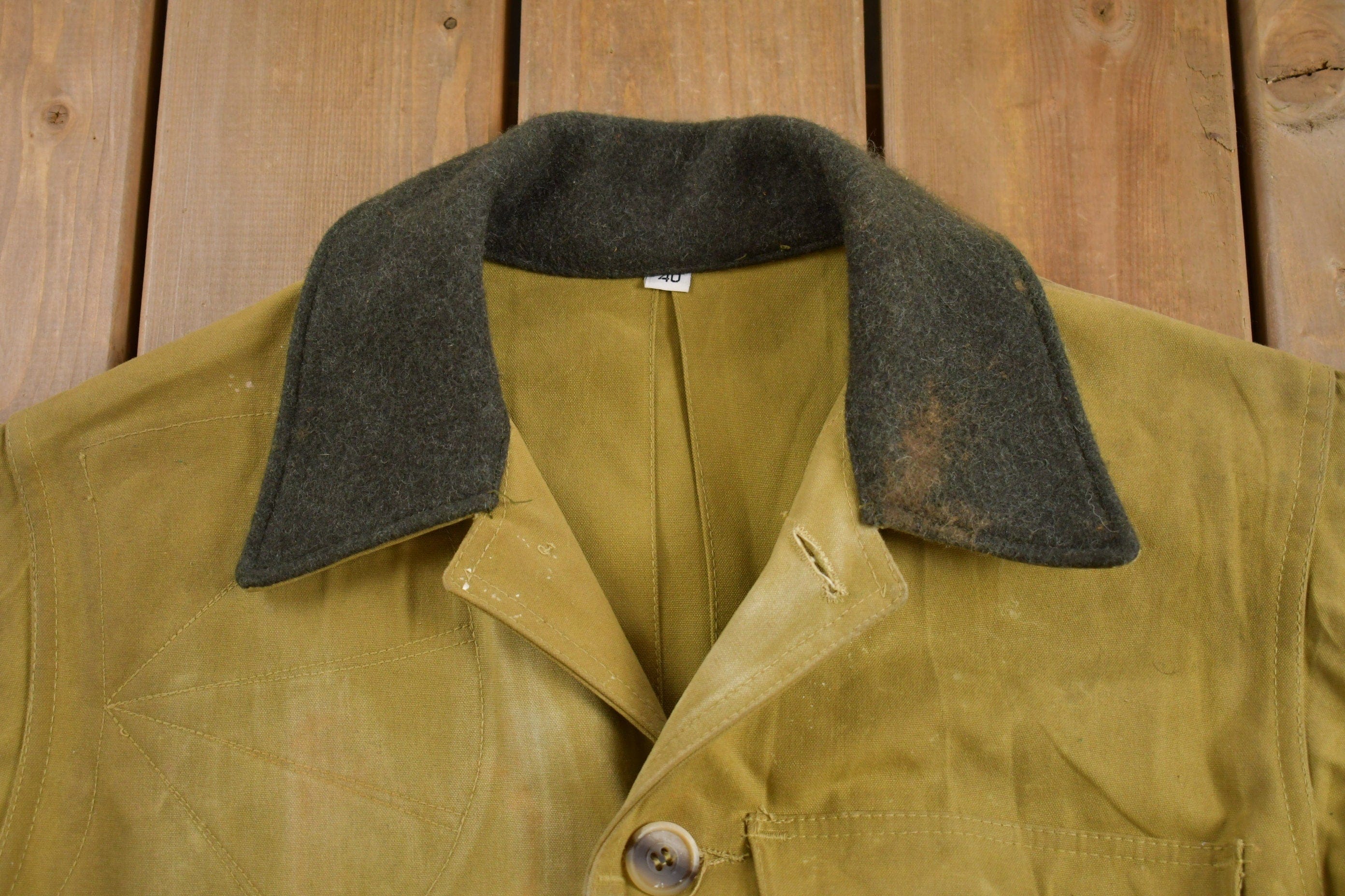 Vintage 1980s Distressed Filson Tin Cloth Cruiser Jacket Men's Large - Image 3