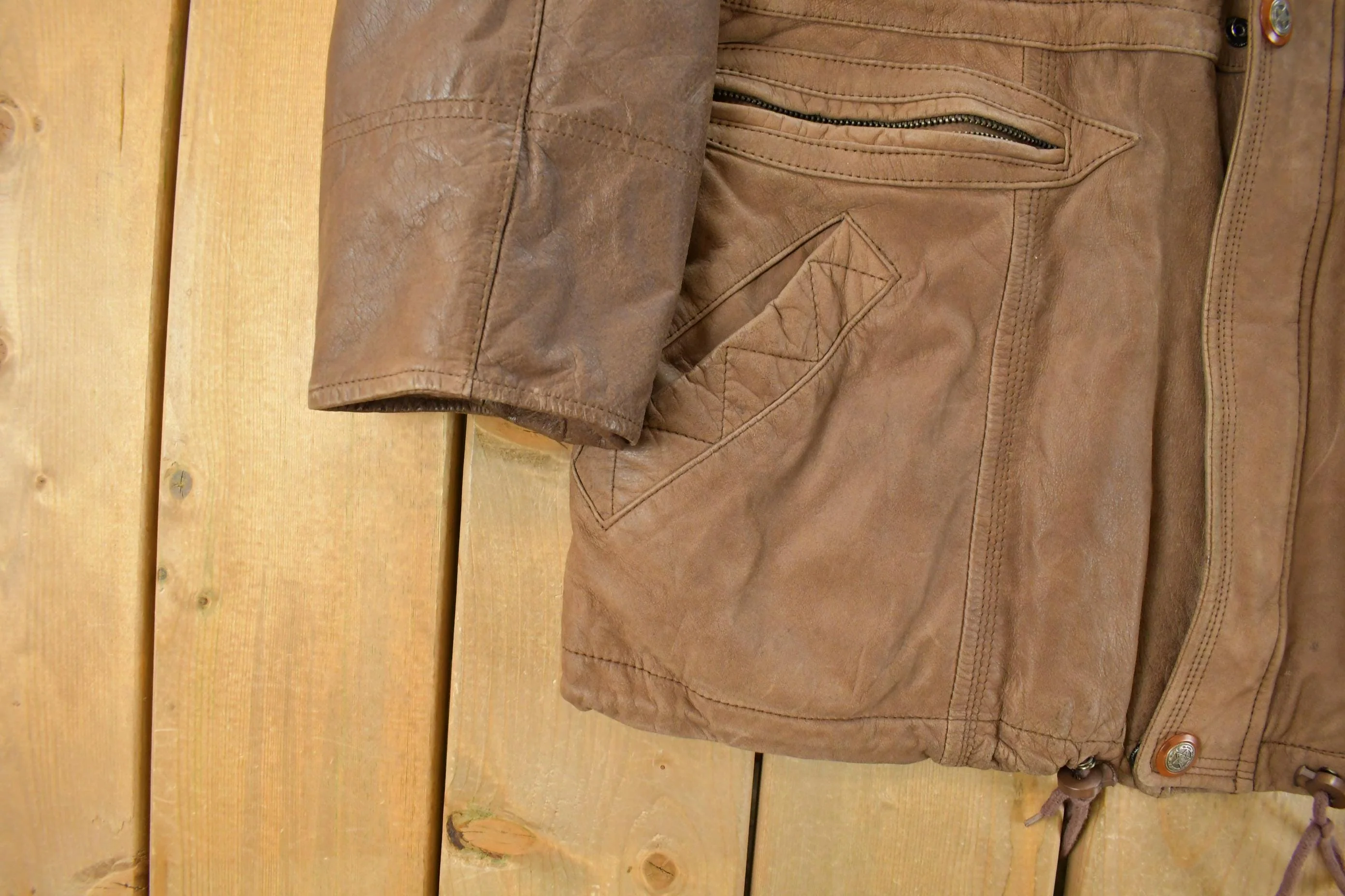Vintage 1980s Don Camillo Leather Jacket Men's XL - Image 3