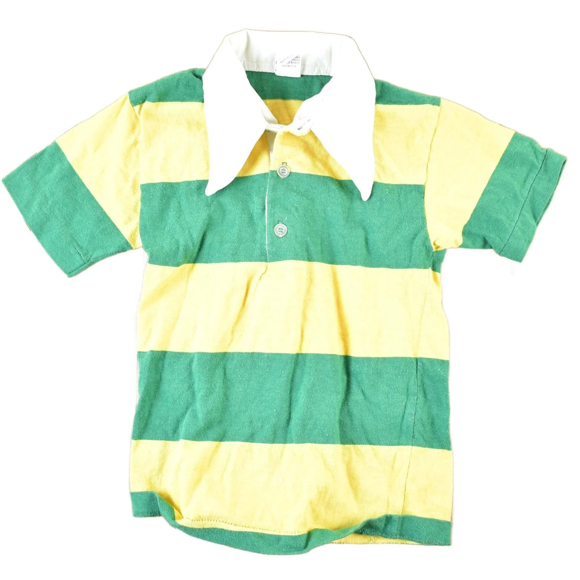 Vintage 1980s Donmoor Striped Button Up Polo Shirt Youth Small