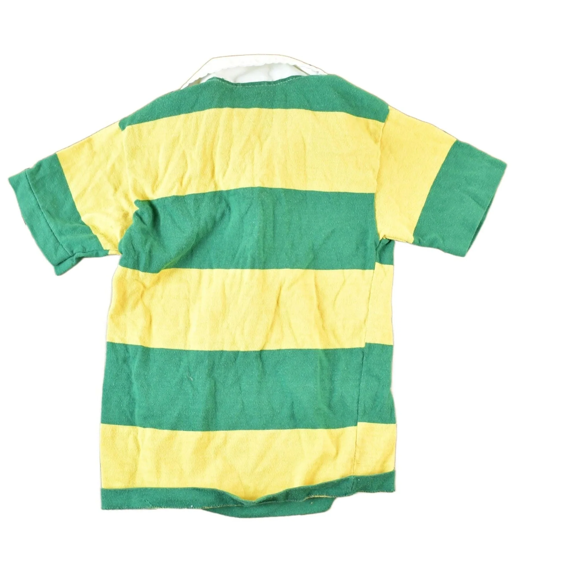 Vintage 1980s Donmoor Striped Button Up Polo Shirt Youth Small - Image 2