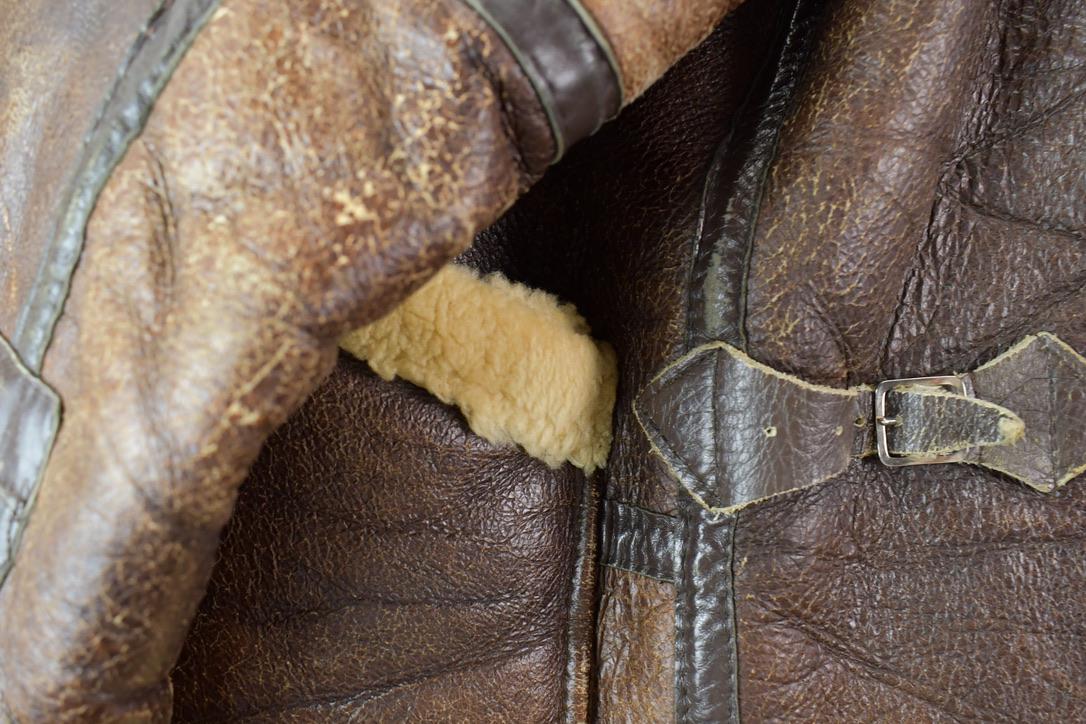 Vintage 1980s Douglas Authentic Shearling Bomber Aviation Jacket Men's Small - Image 5