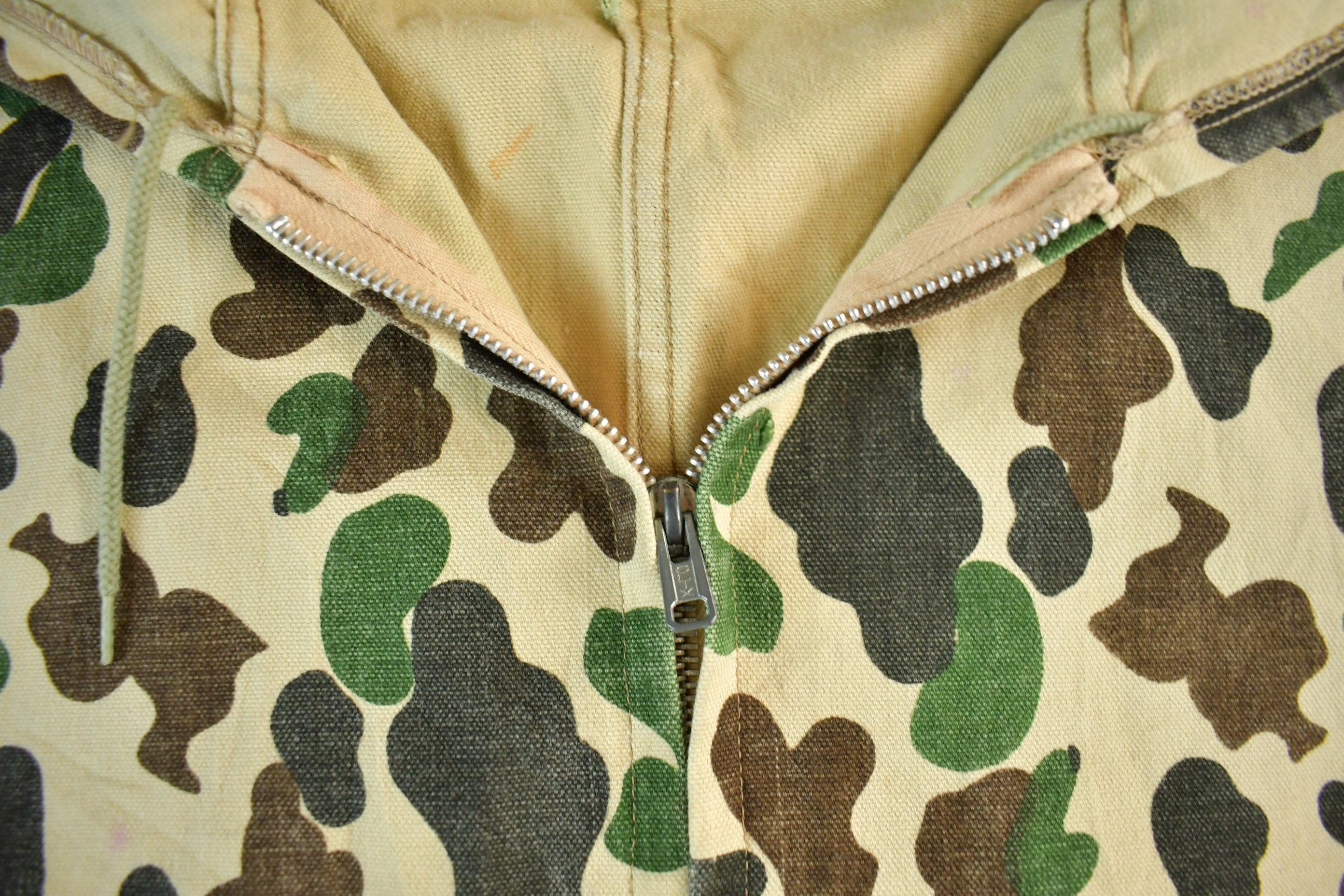 Vintage 1980s Duck Camouflaged Zip Up Hooded Hunting Jacket Men's XL - Image 4