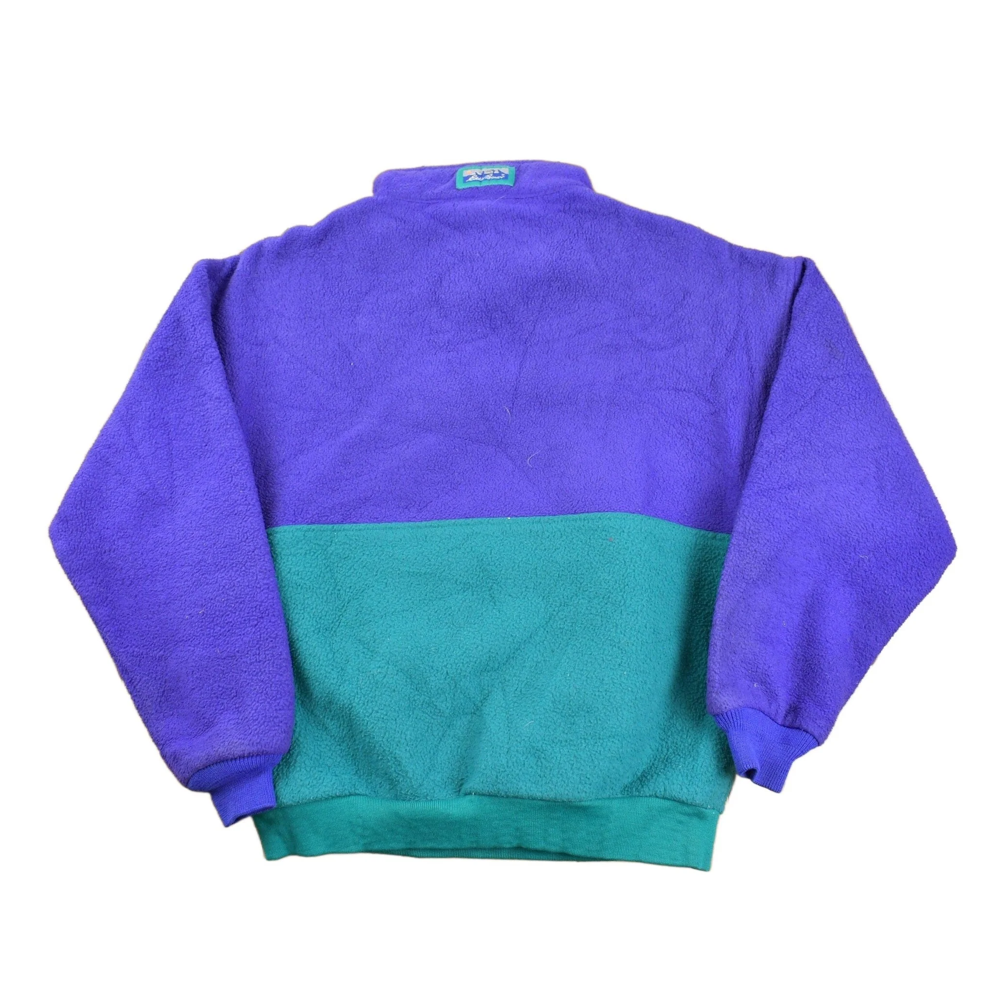 Vintage 1980s Eddie Bauer Quarter Zip Fleece Sweater Men's Medium - Image 2