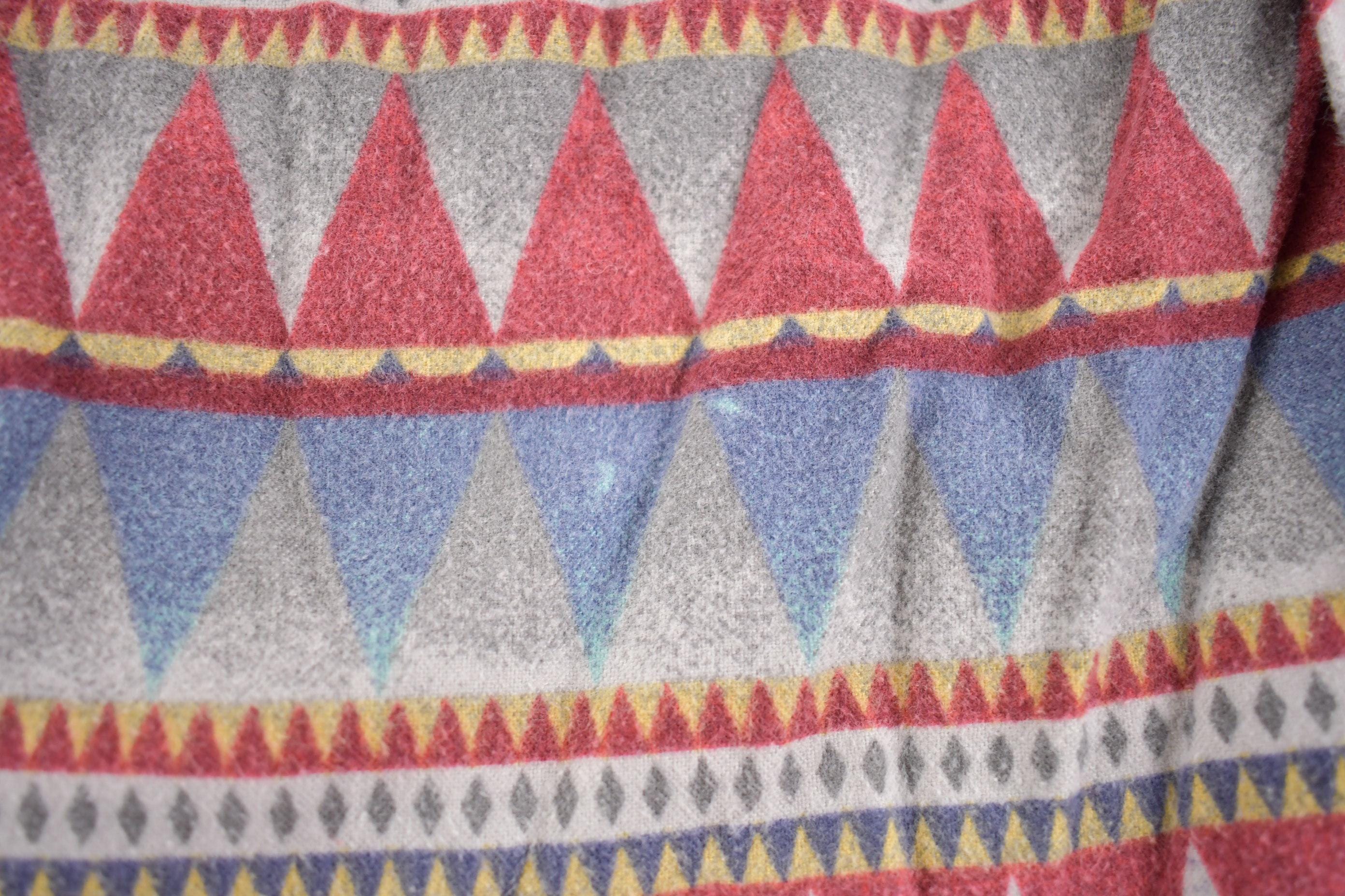 Vintage 1980s Ely Cattleman South Western Style Button Up Rodeo Aztec Shirt Men's Large - Image 5