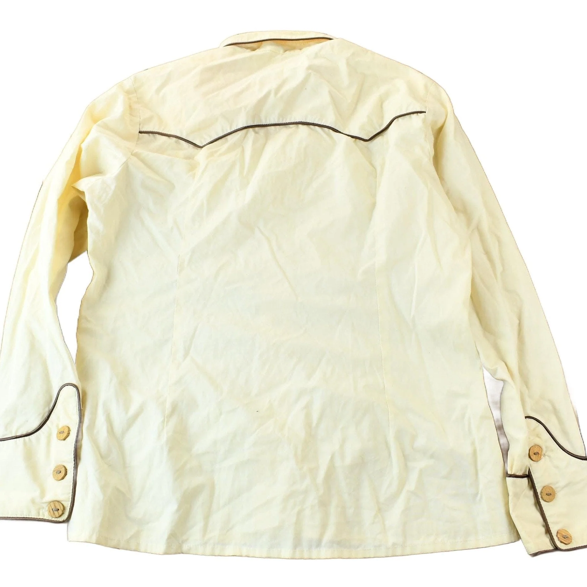 Vintage 1980s Embroidered Eagle Western Style Bib Front Button Up Shirt Men's Large - Image 2