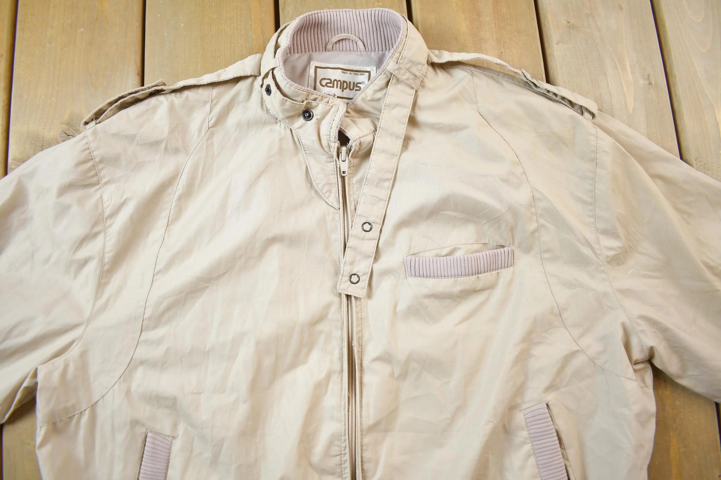 Vintage 1980s Esprit Campus Windbreaker Bomber Jacket Men's XL - Image 3