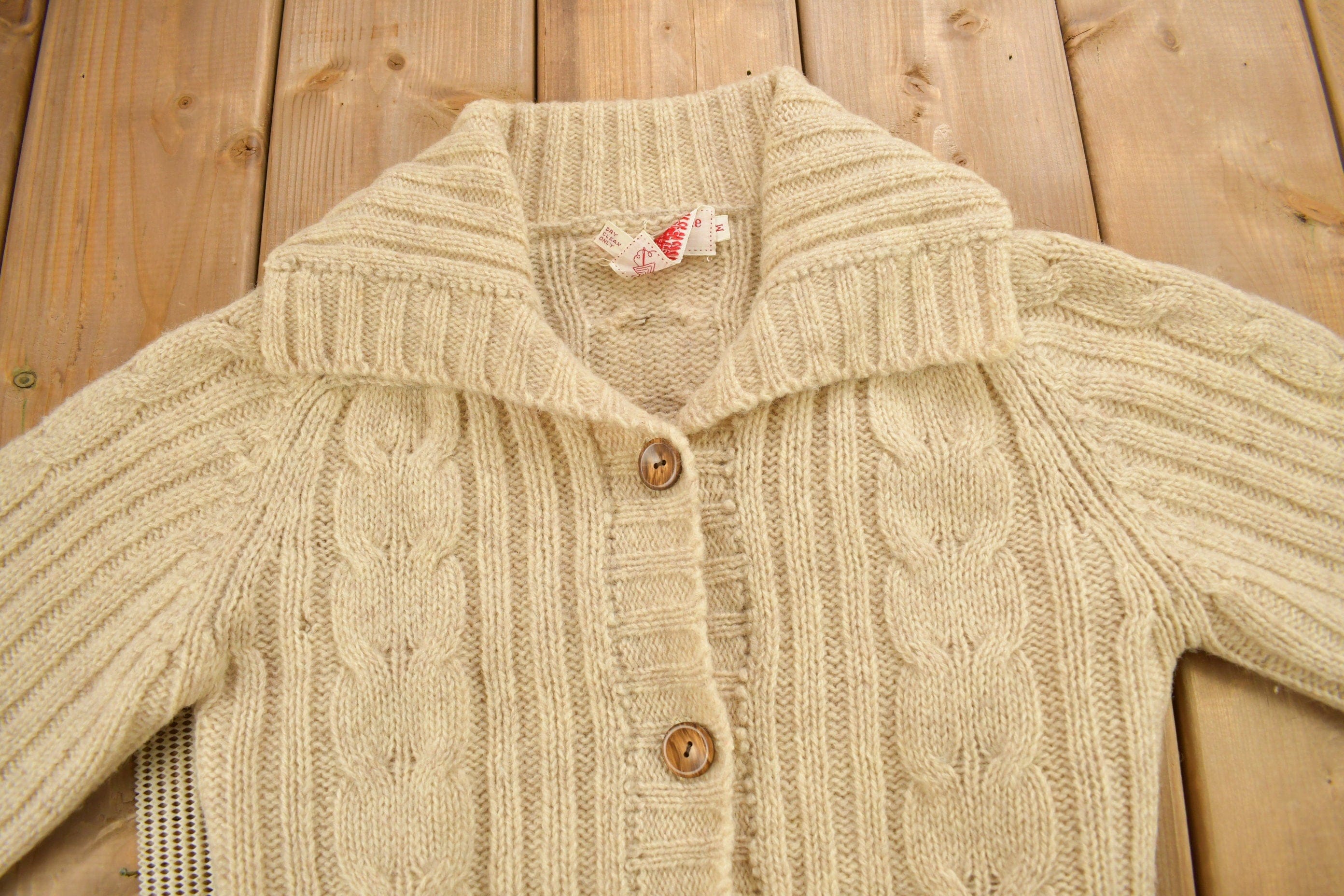 Vintage 1980s Evan-Picone 100% Wool Knit Sweater Men's Medium - Image 4