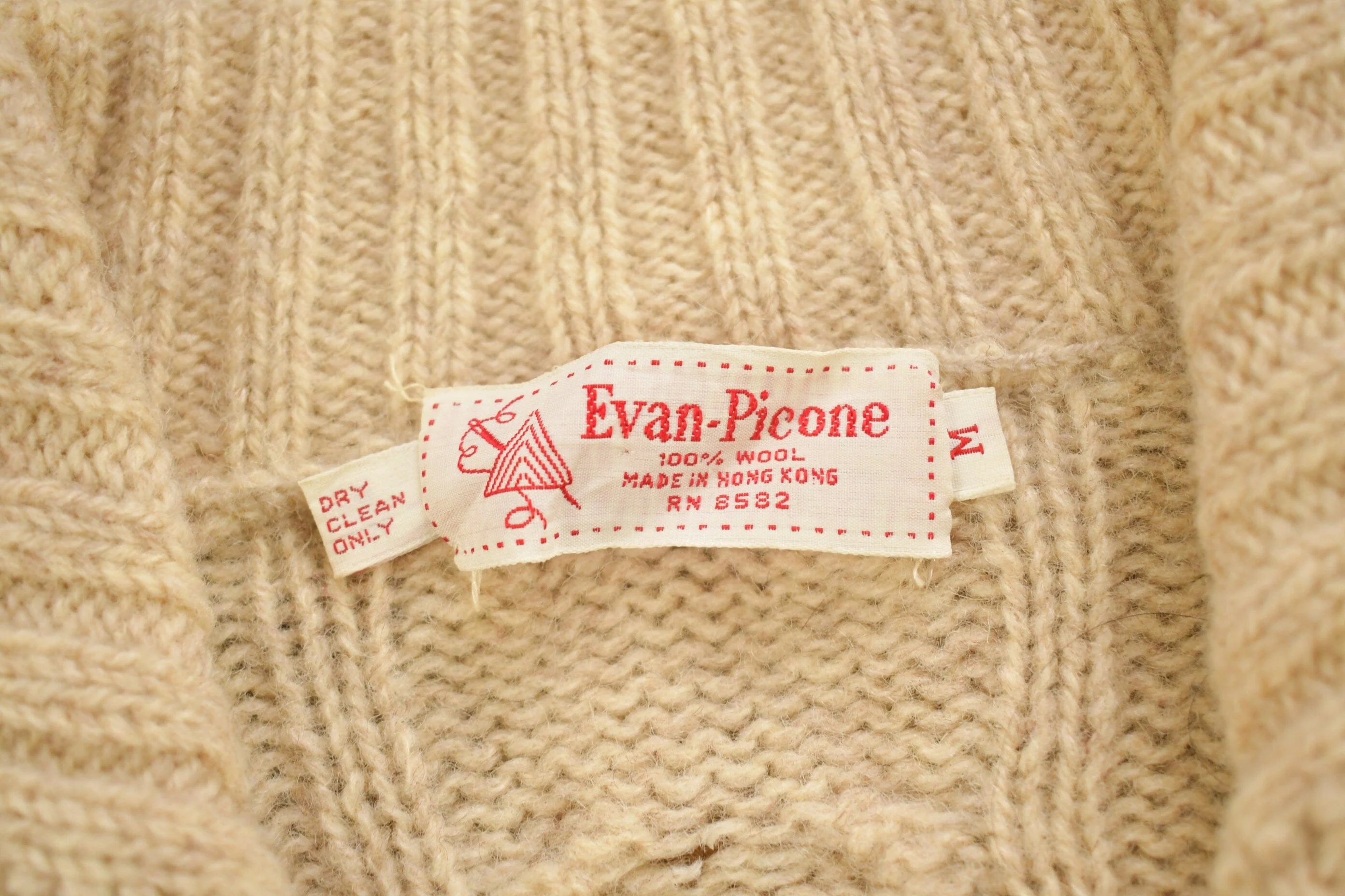 Vintage 1980s Evan-Picone 100% Wool Knit Sweater Men's Medium - Image 5