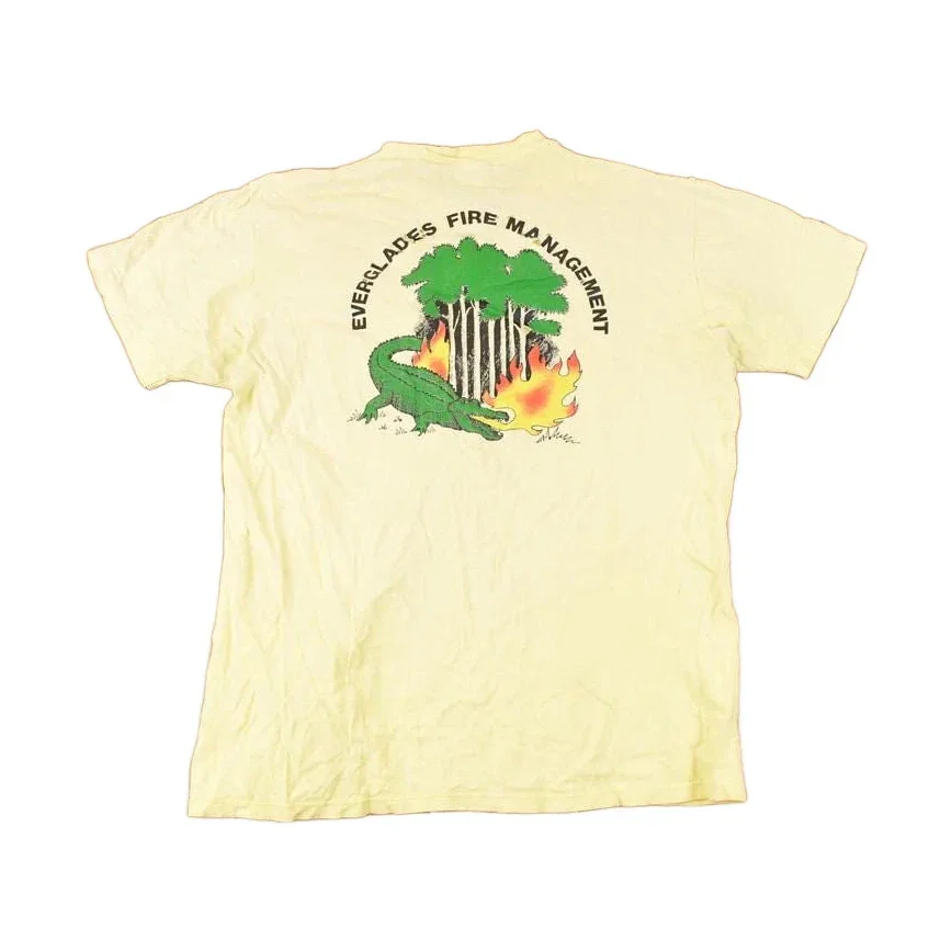 Vintage 1980s Everglades Fire Management Souvenir Pocket T-Shirt Men's M