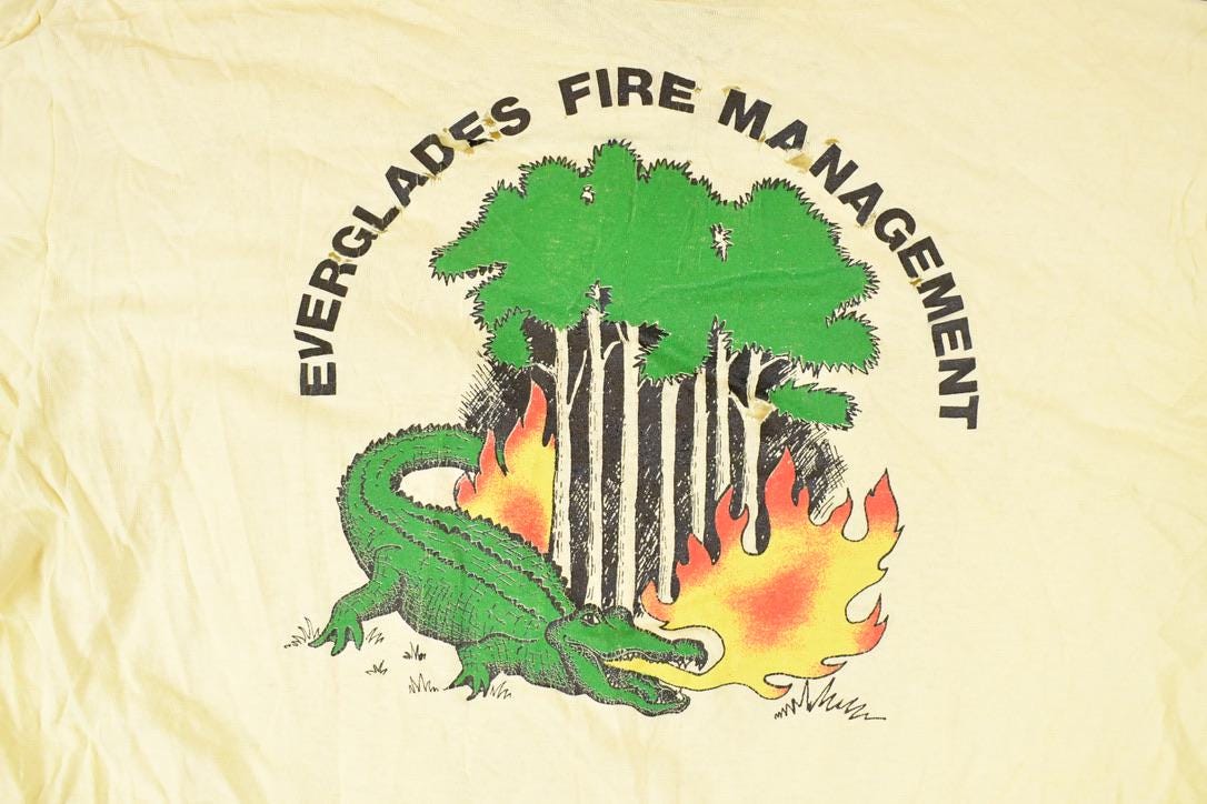 Vintage 1980s Everglades Fire Management Souvenir Pocket T-Shirt Men's M - Image 3