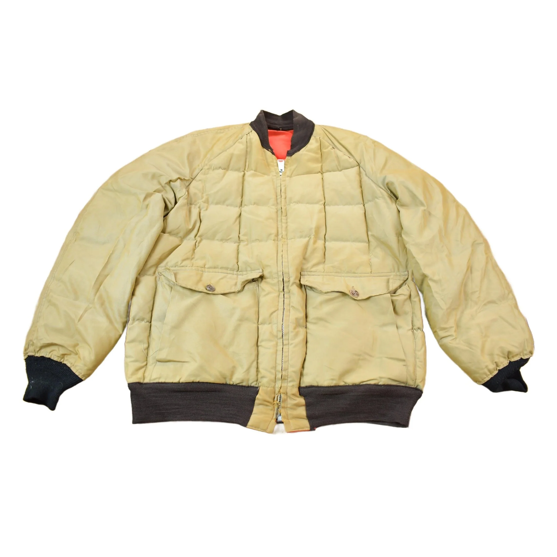 Vintage 1980s Falcon Brand Woods Reversible Goose Down Bomber Jacket Made In Canada Men's Large
