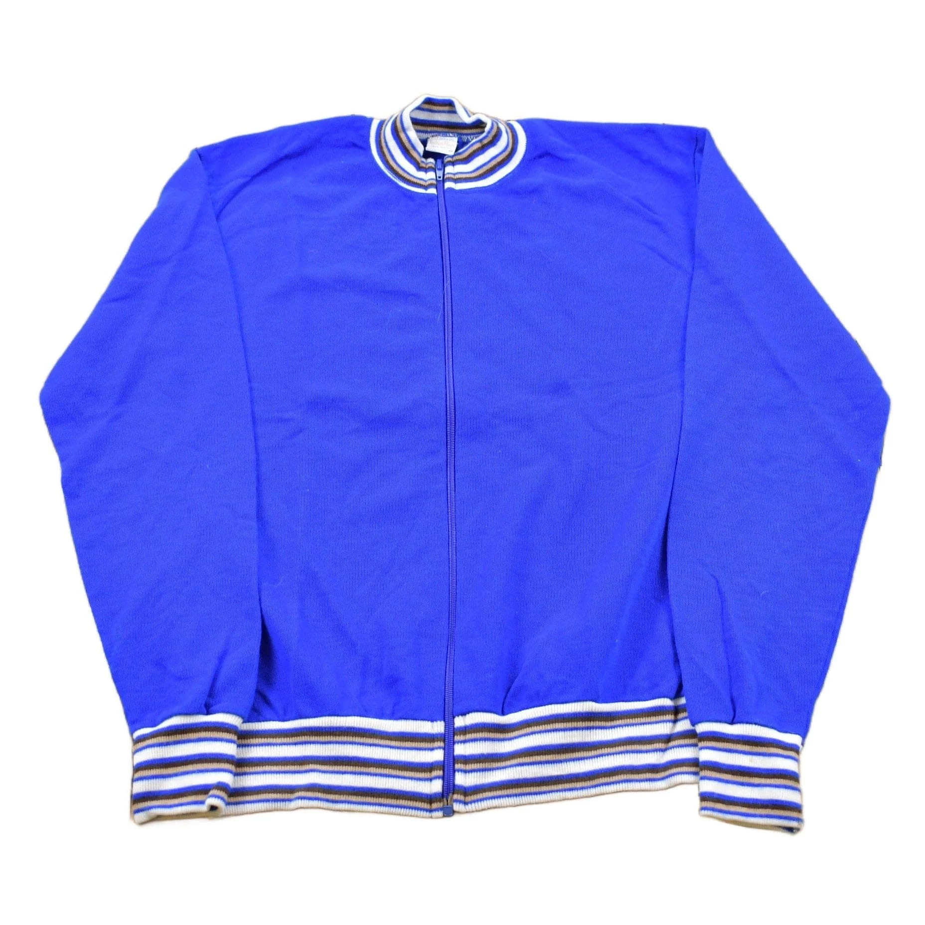 Vintage 1980s Fashion Fleece Light Cotton Zip Up Shirt Men's Medium